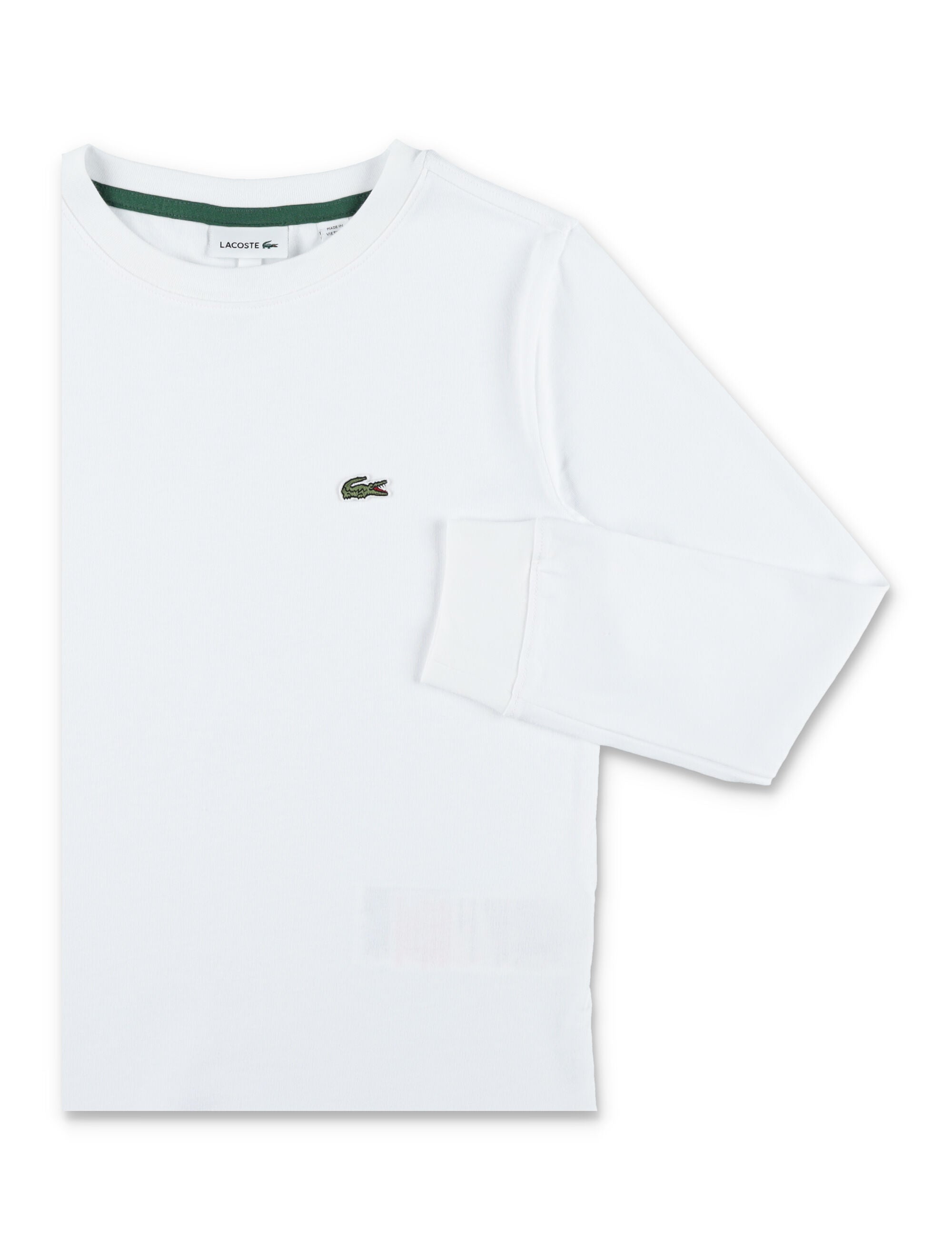 Lacoste Kids Classic Long-Sleeve Cotton T-Shirt White