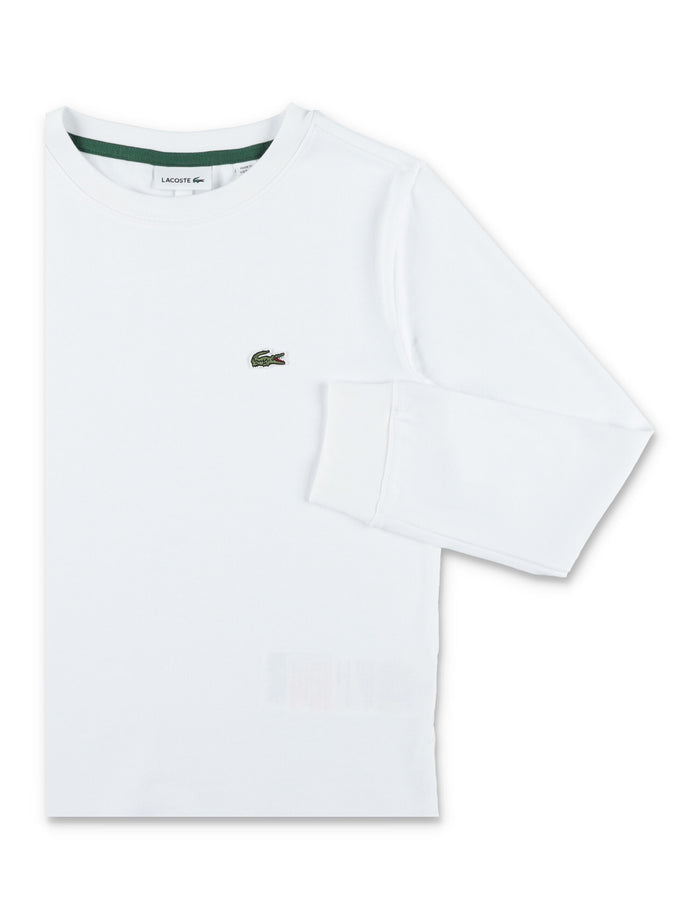 Lacoste Kids Classic Long-Sleeve Cotton T-Shirt White
