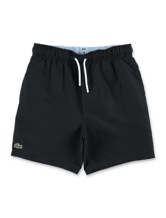 Lacoste boys monogram swim shorts Black Polyester Swimwear