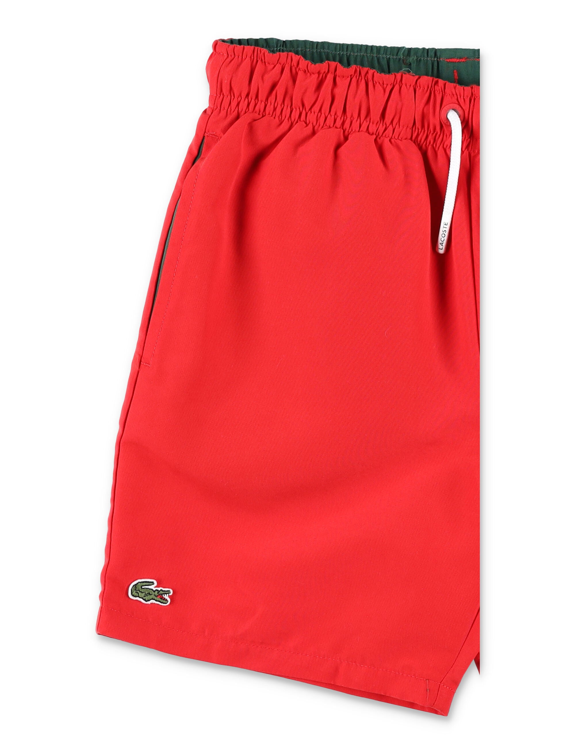 Lacoste boys monogram swim shorts Red Polyester Swimwear