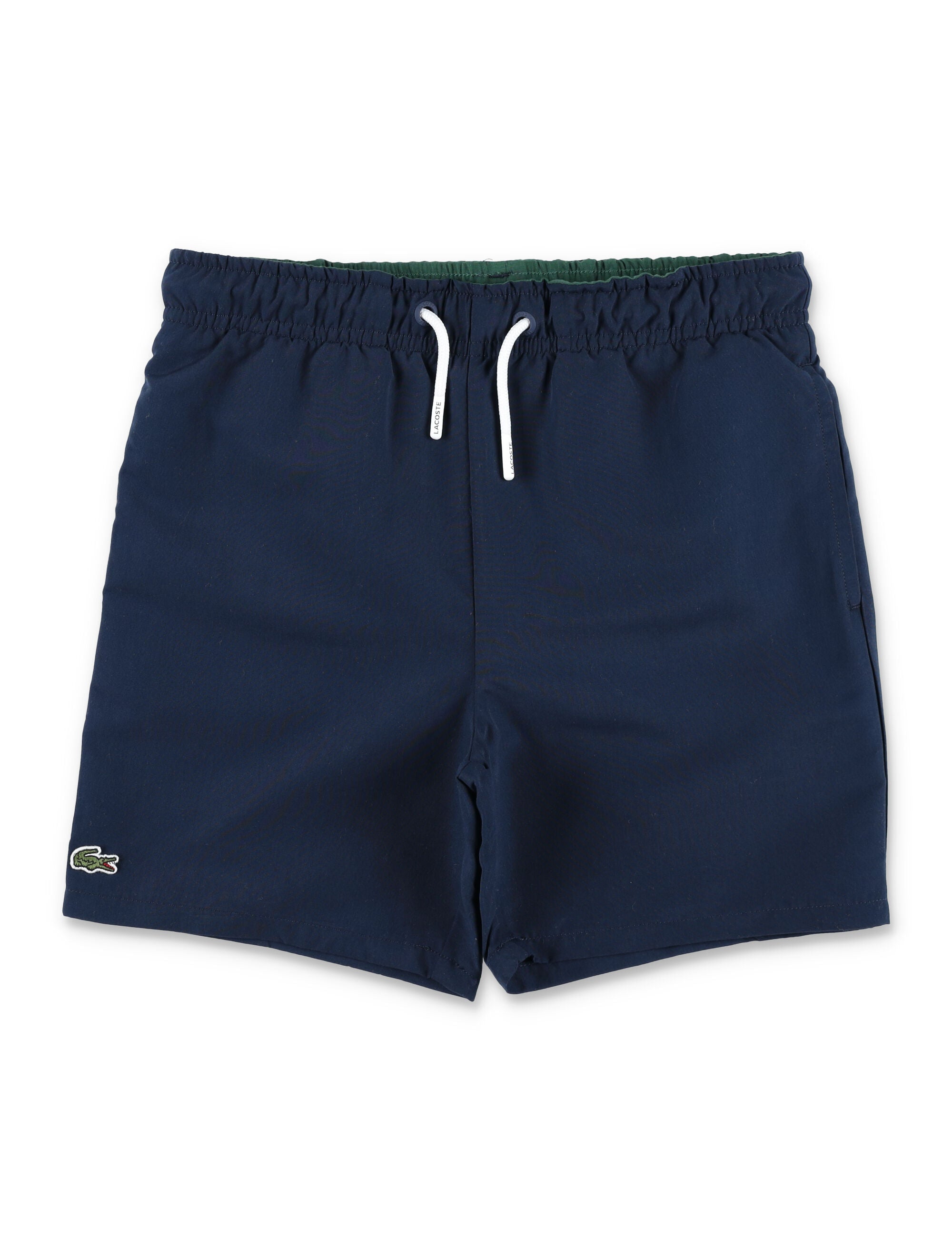 Lacoste Boys Monogram Swim Shorts Navy Polyester Swimwear