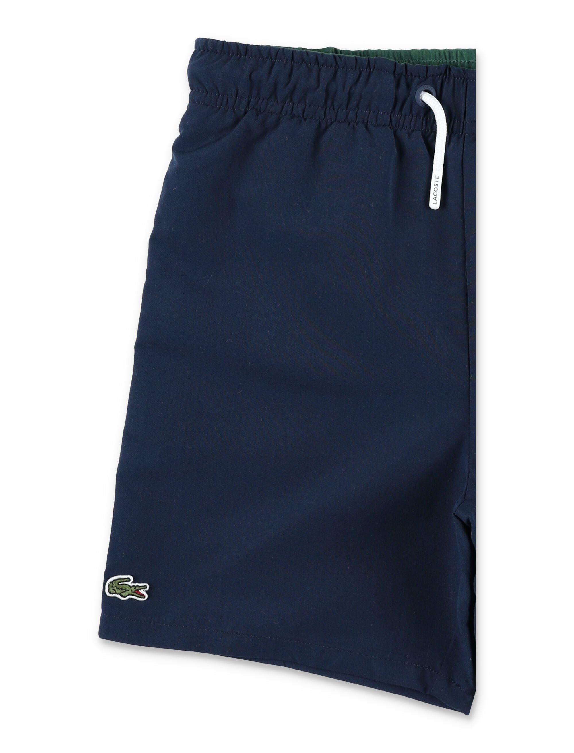 Lacoste Boys Monogram Swim Shorts Navy Polyester Swimwear