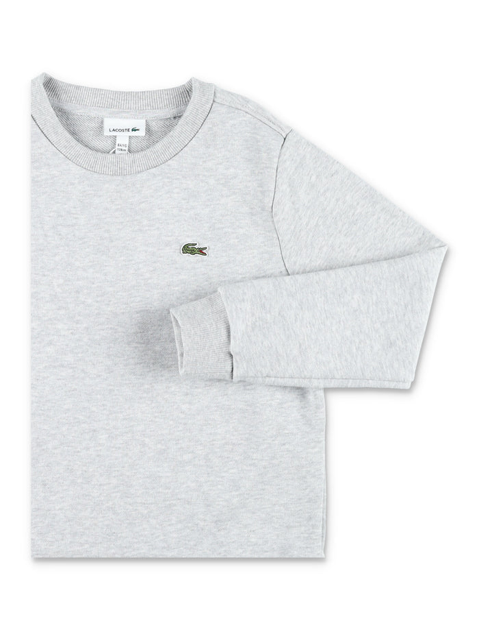 Lacoste Kids Logo Crewneck Sweatshirt Grey Cotton