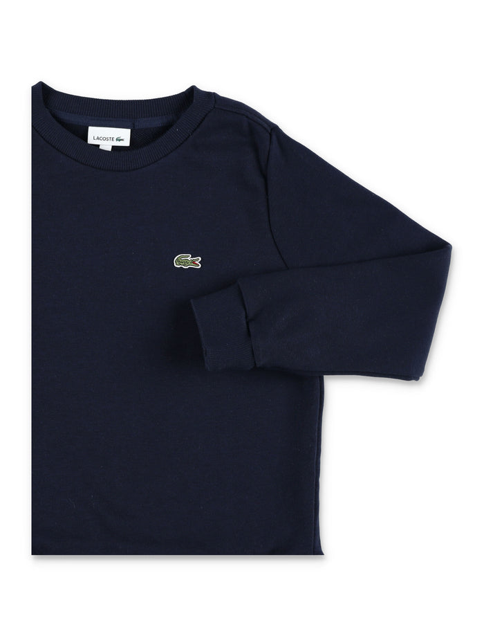 Lacoste Kids Logo Crewneck Sweatshirt Navy Cotton