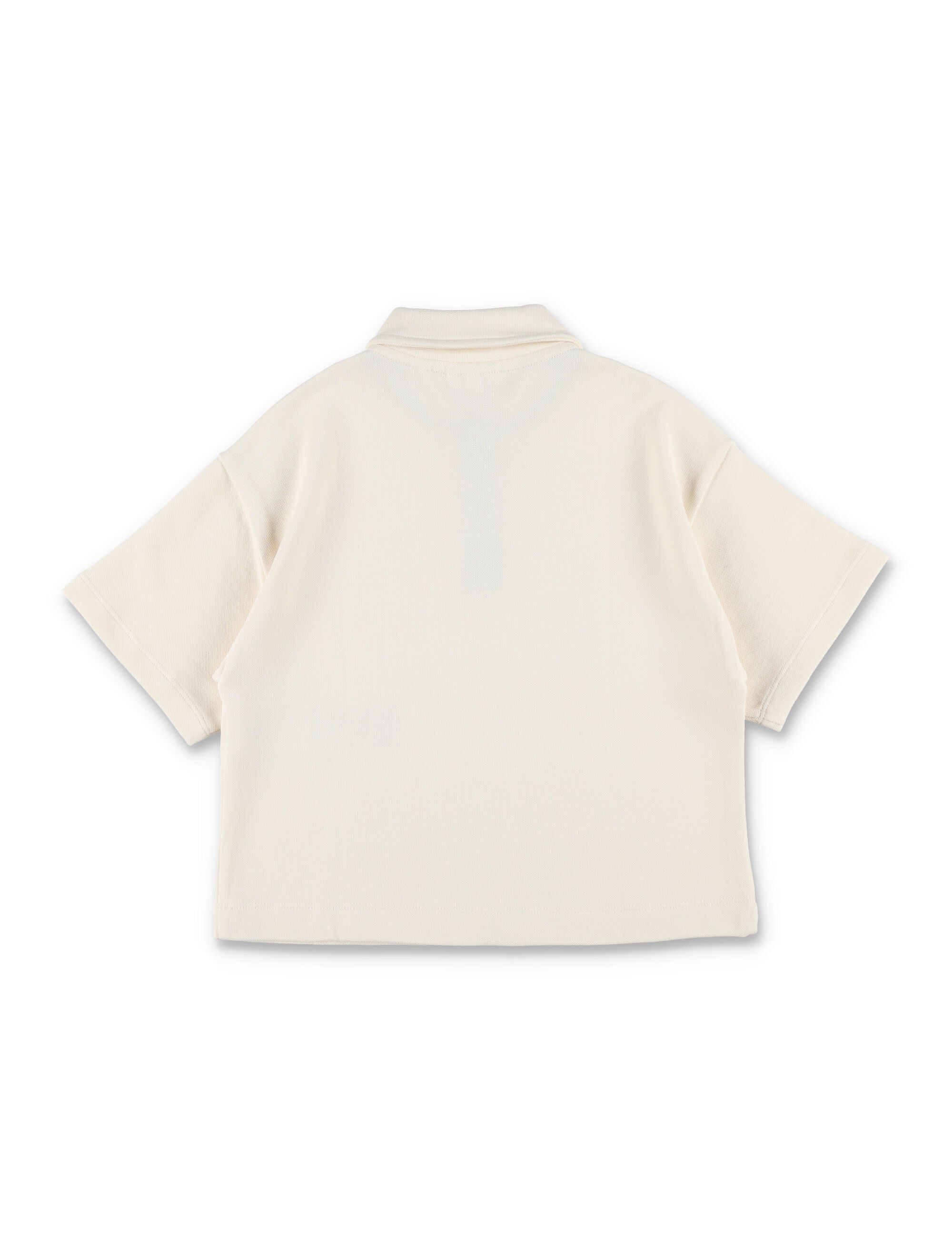 Lacoste Girls Oversize Petit Piqué Polo Off-white Organic Combed Cotton T-shirt