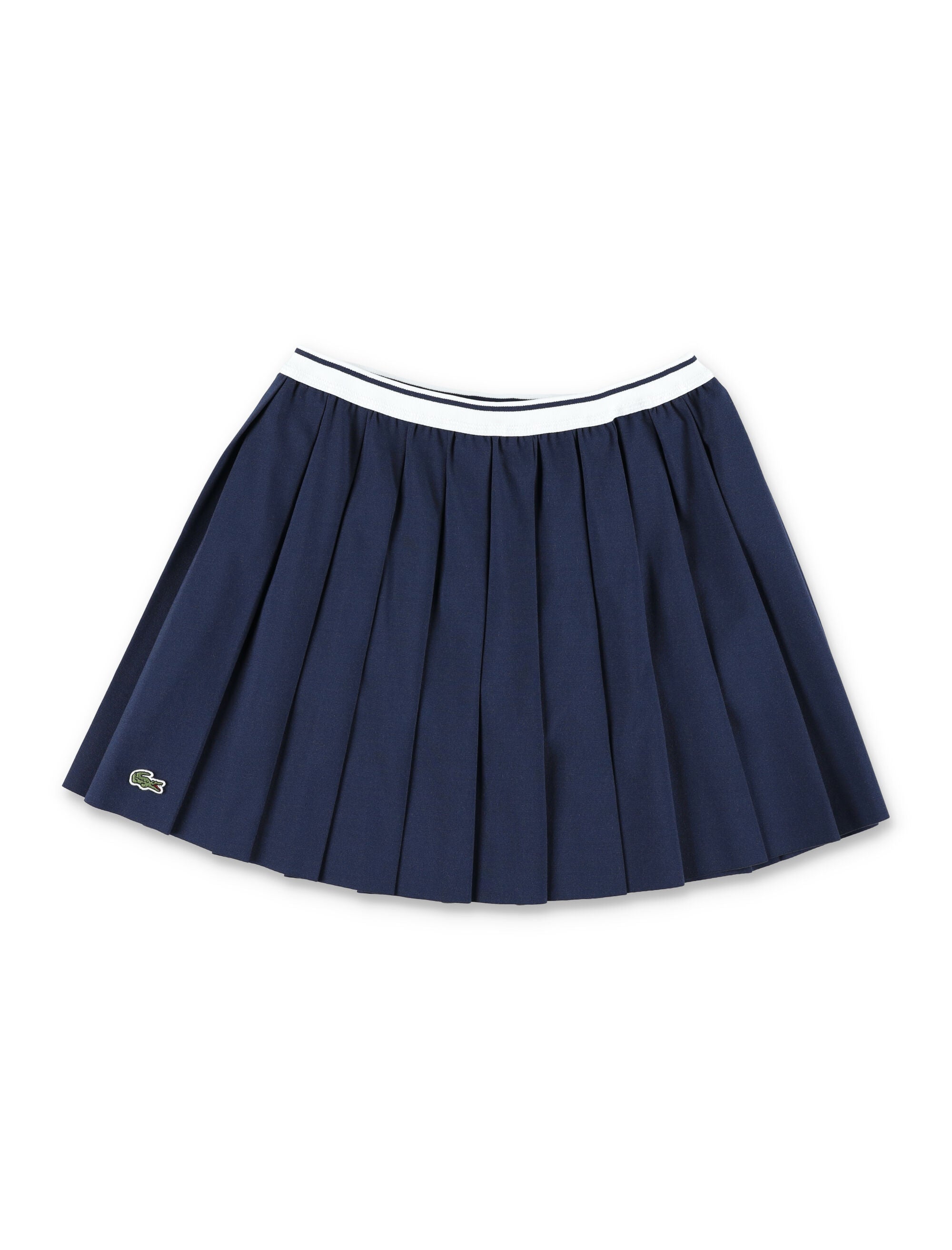 Lacoste Girls Pleated Oxford Tennis Skirt Navy Recycled Polyester