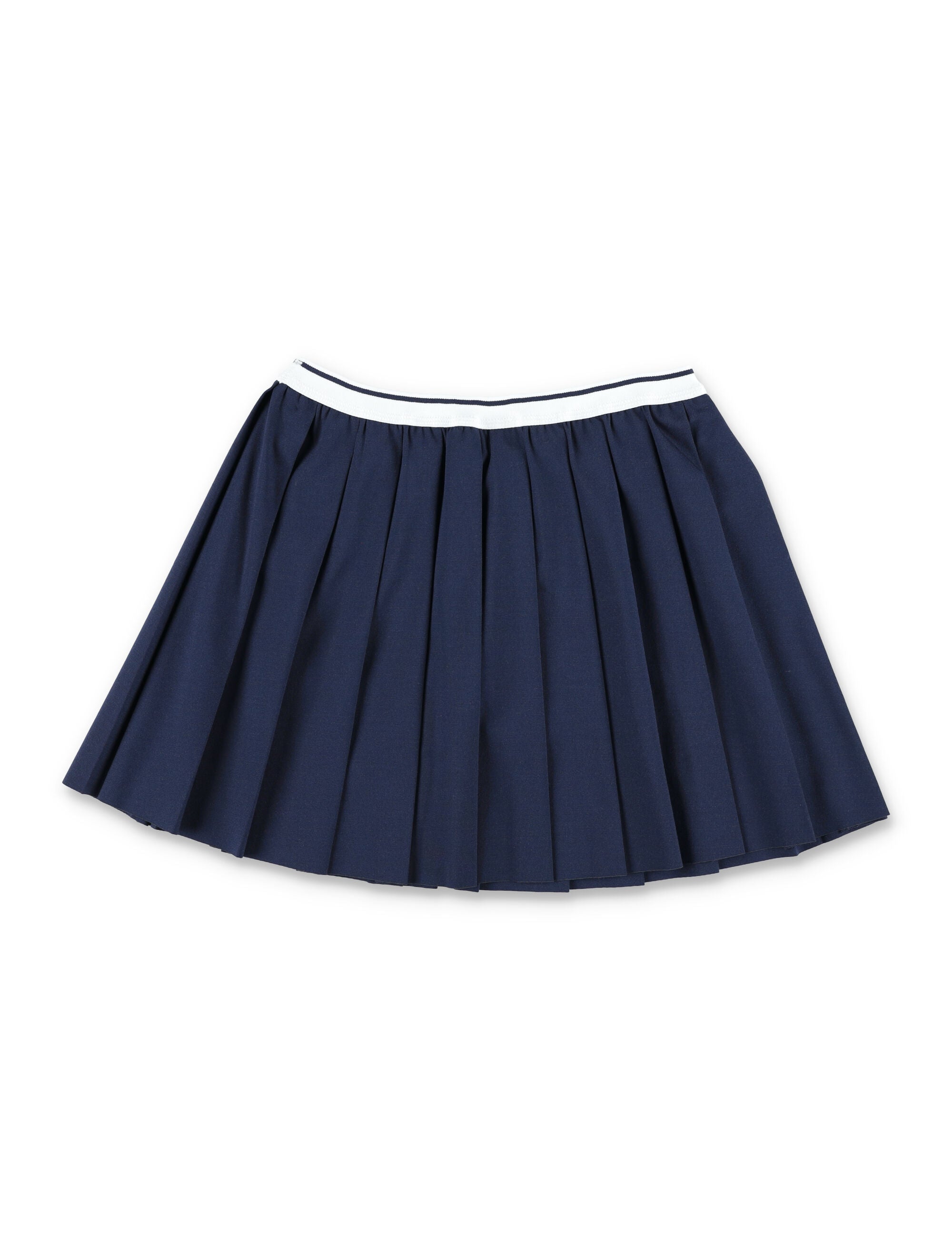 Lacoste Girls Pleated Oxford Tennis Skirt Navy Recycled Polyester