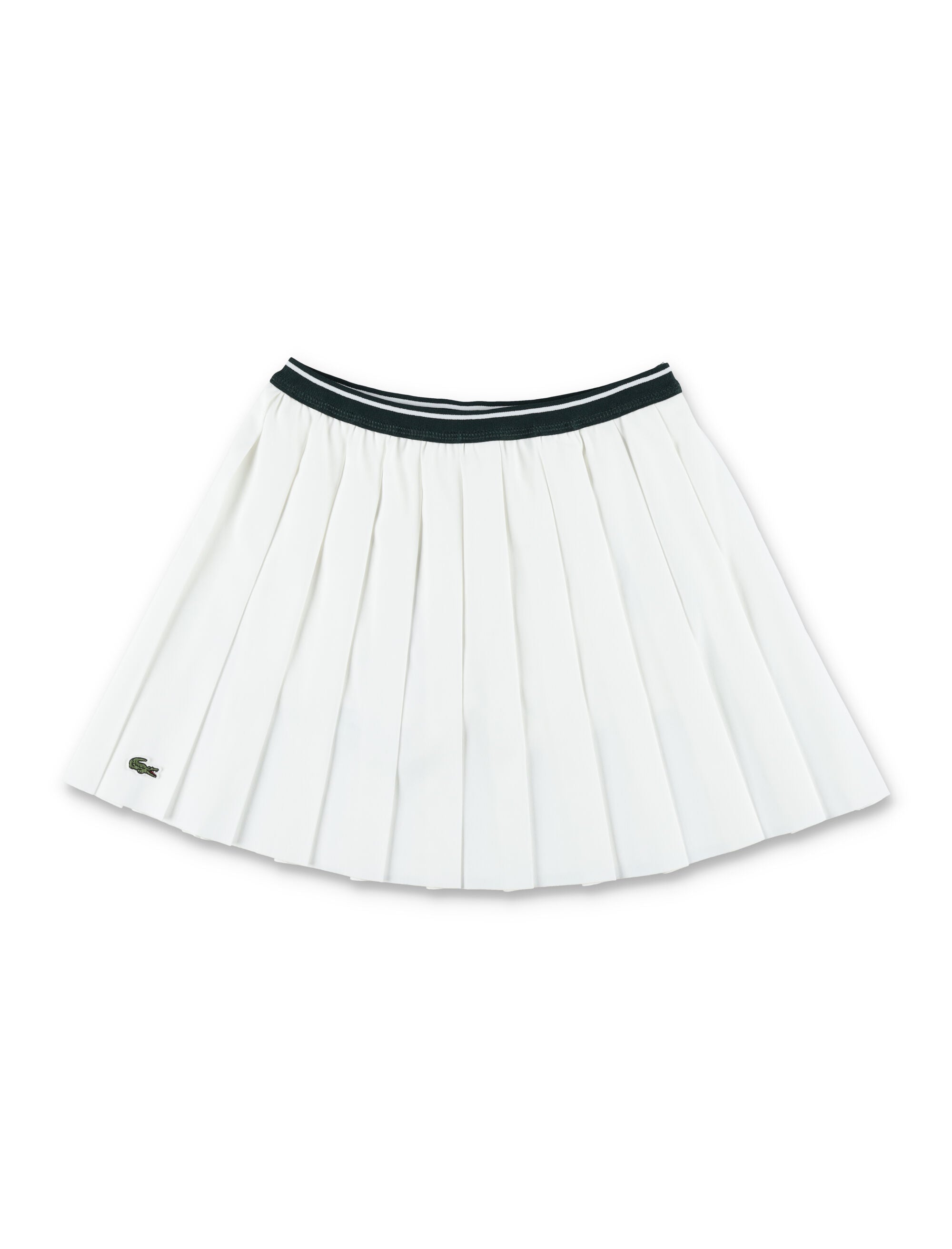 Lacoste Girls Pleated Oxford Tennis Skirt White Recycled Polyester
