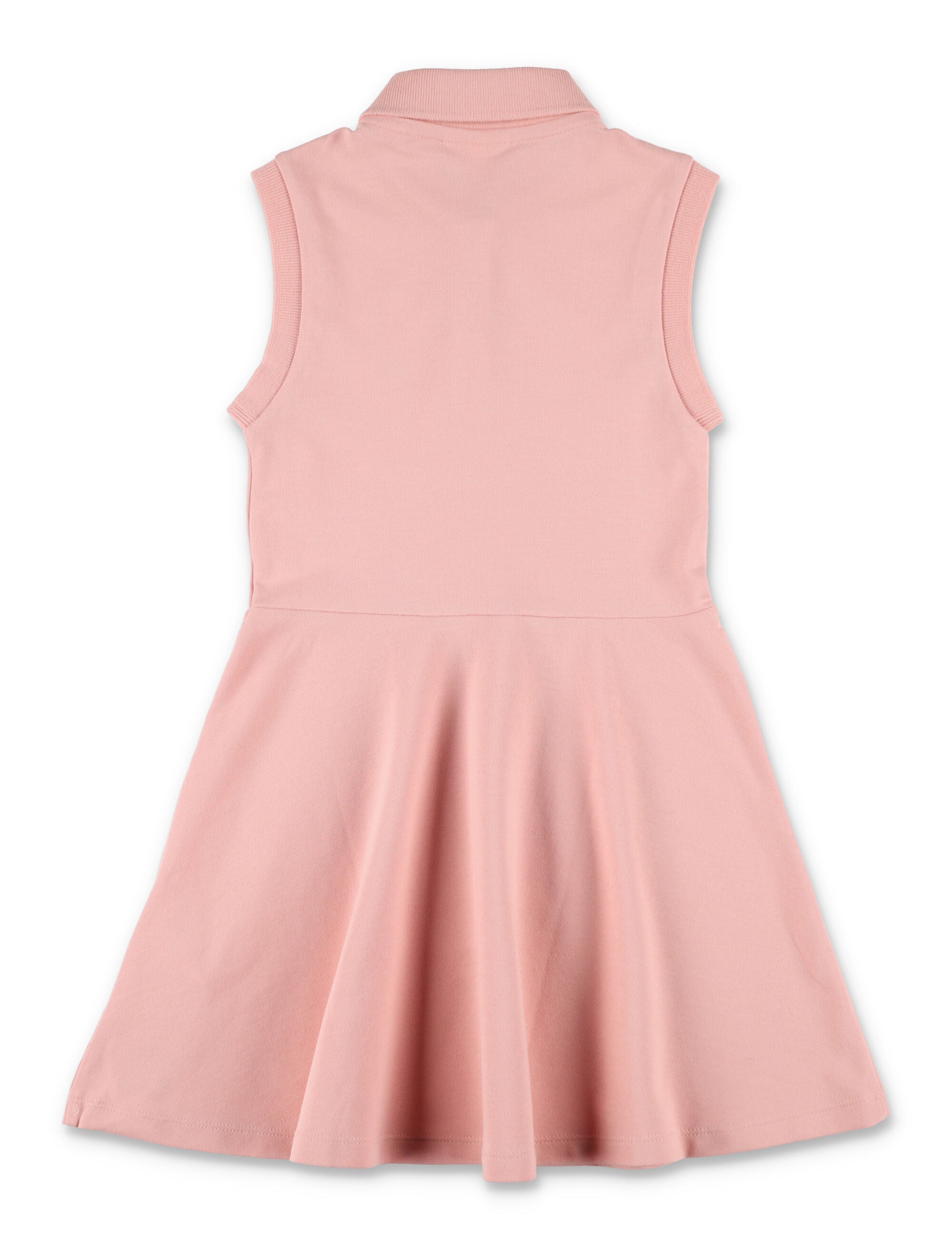 Lacoste Girls Sleeveless Elastic Petit Piqué Dress Rose Organic Combed Cotton