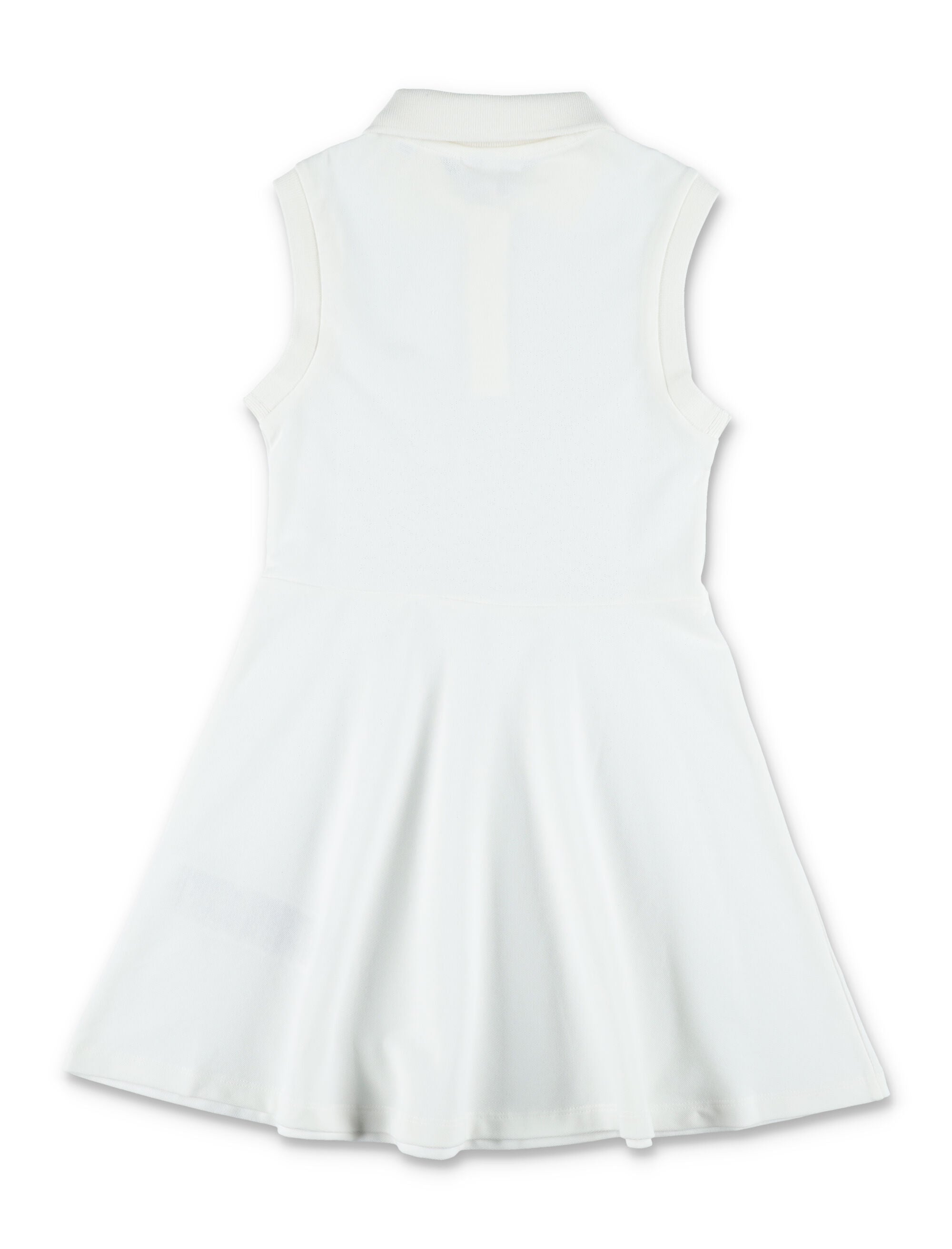 Lacoste Girls Sleeveless Elastic Petit Piqué Dress White Organic Combed Cotton
