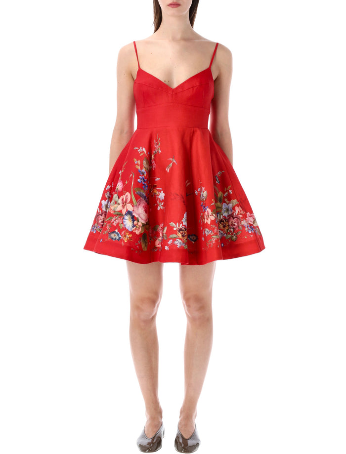 Zimmermann Patience red floral mini dress Flower Linen
