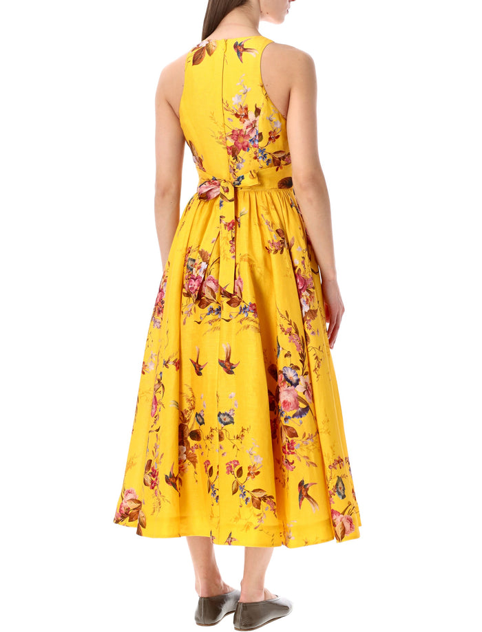 Zimmermann Patience mustard floral midi dress Flower Linen