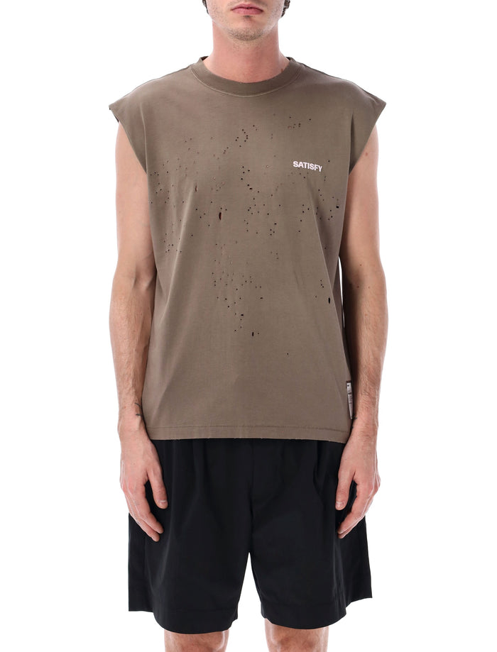 Satisfy MothTech destroyed running muscle tee Sun Bleached Organic Cotton Tshirt