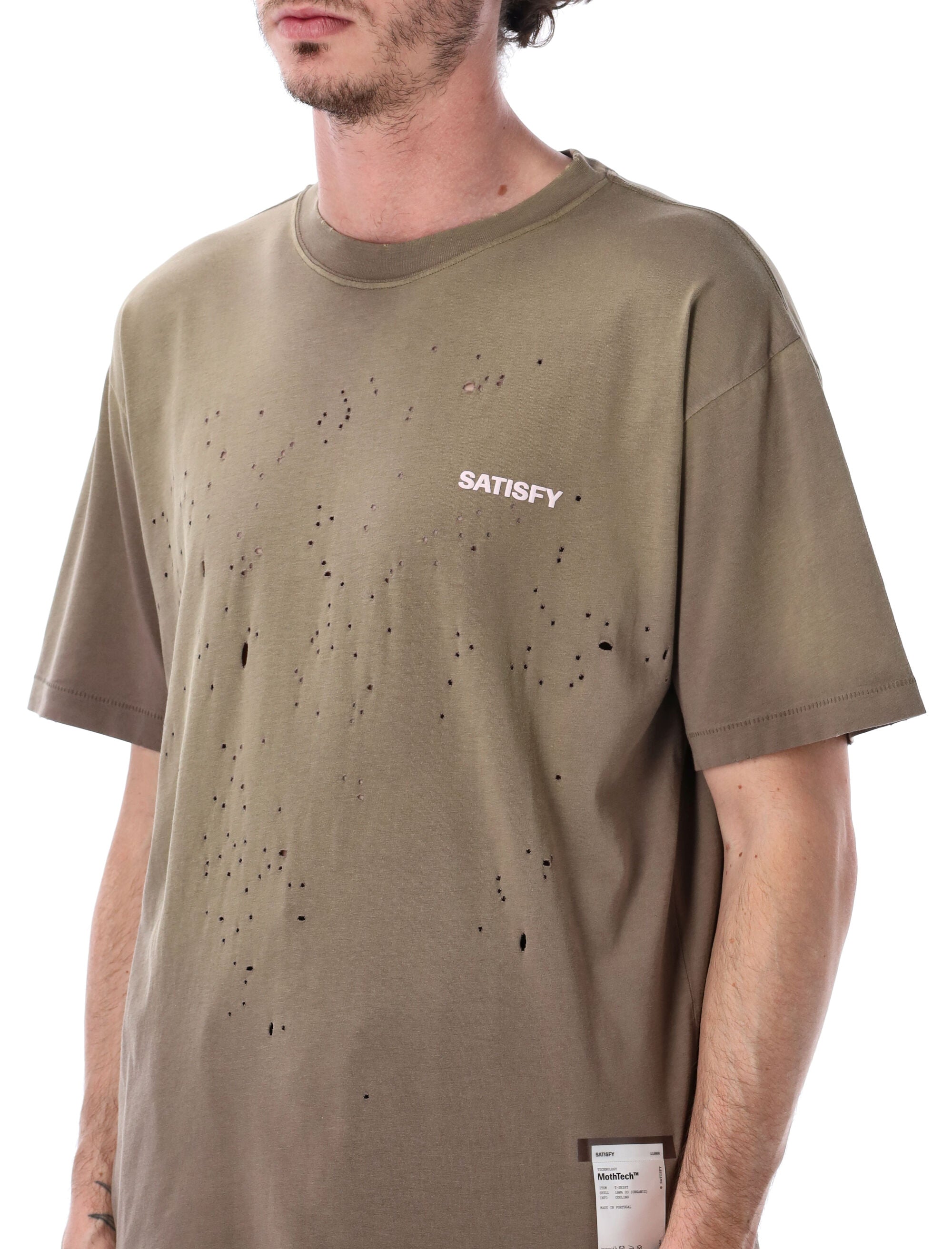 Satisfy Mothtech Logo Organic Cotton T-Shirt Sun Bleached