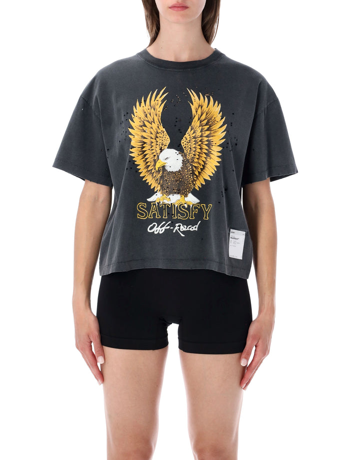 Satisfy Mothtech Graphic T-Shirt Aged Black Organic Cotton
