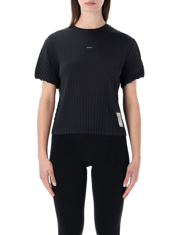 Satisfy Auralite™ Pleated T-Shirt Black Recycled Polyester