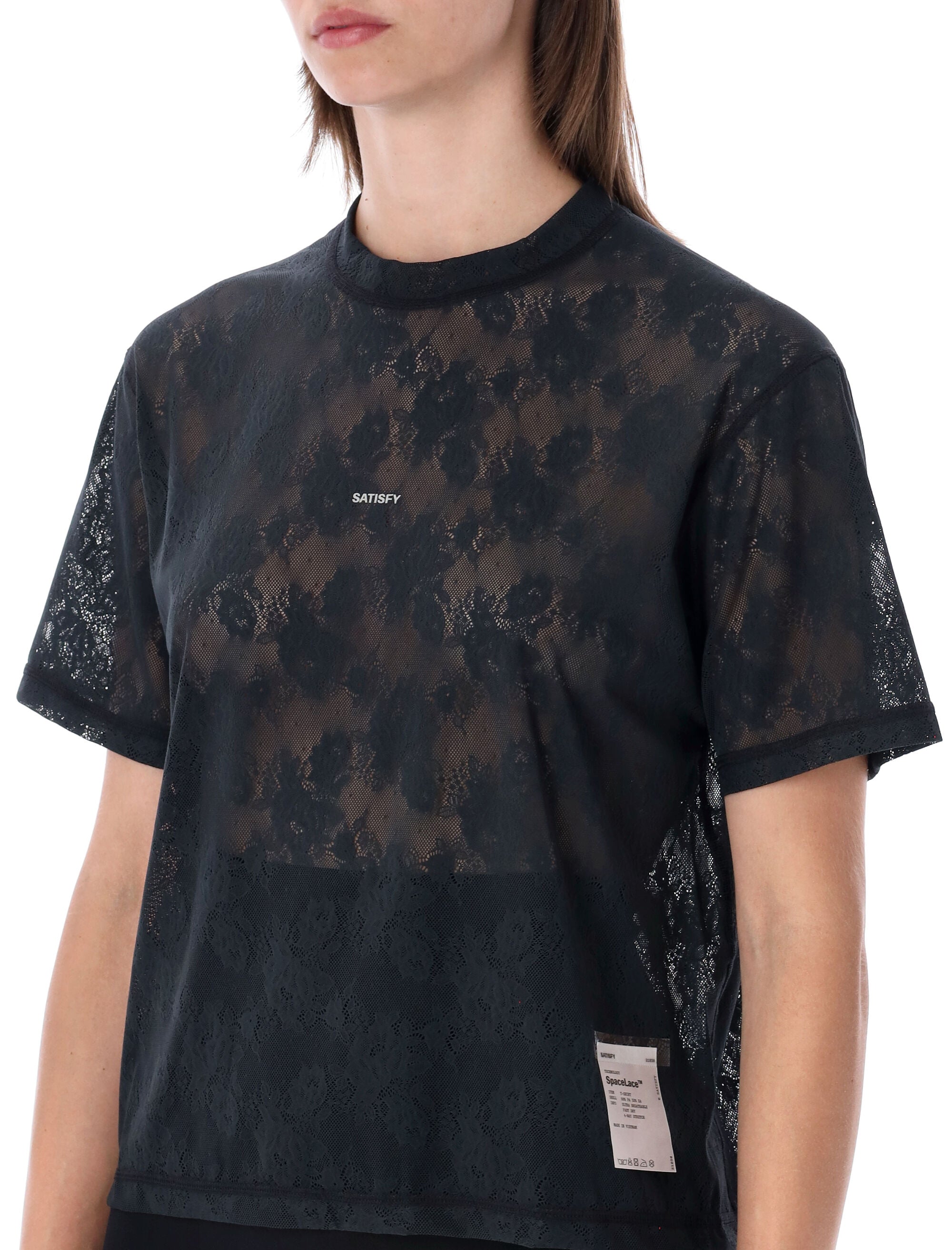 Satisfy Spacelace Tee Black Polyamide T-shirt