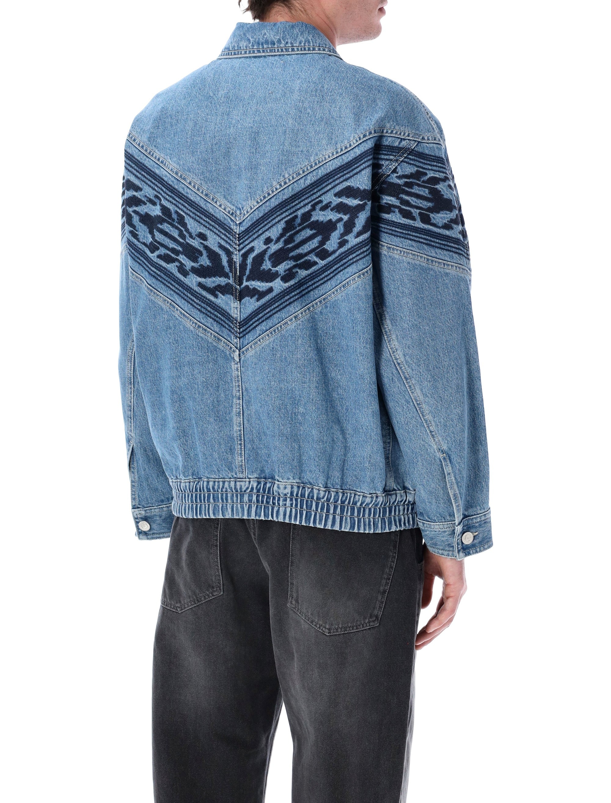 Marant Julian embroidered denim jacket Blue Cotton