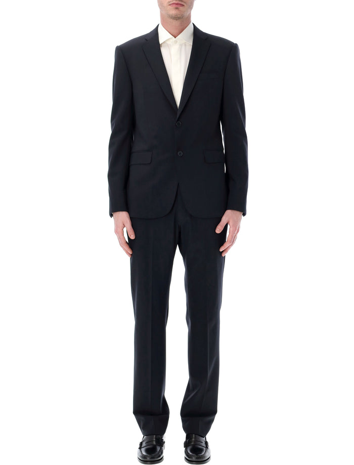 Emporio Armani single-breasted wool suit Blue Virgin