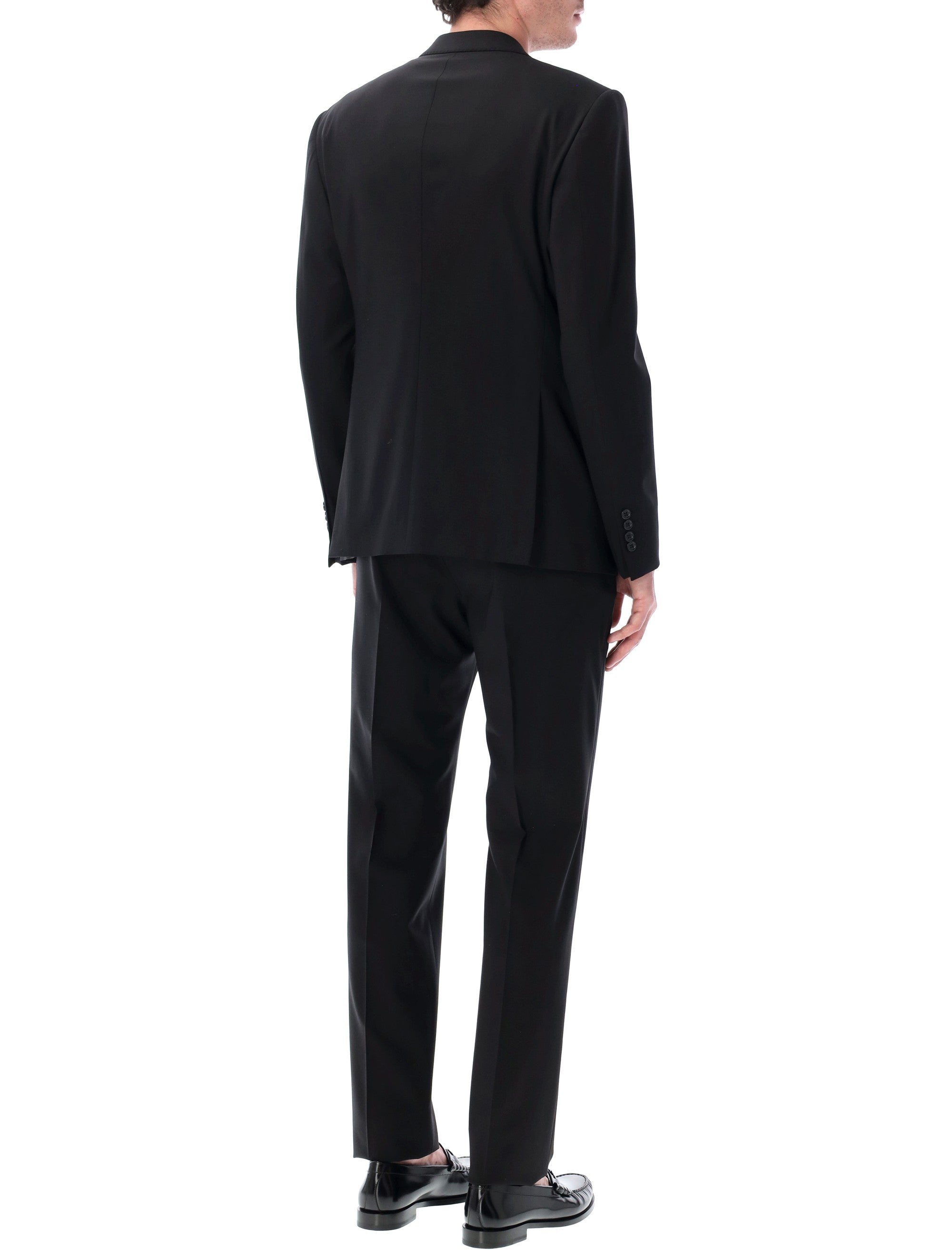 Emporio Armani single-breasted wool suit Black Virgin