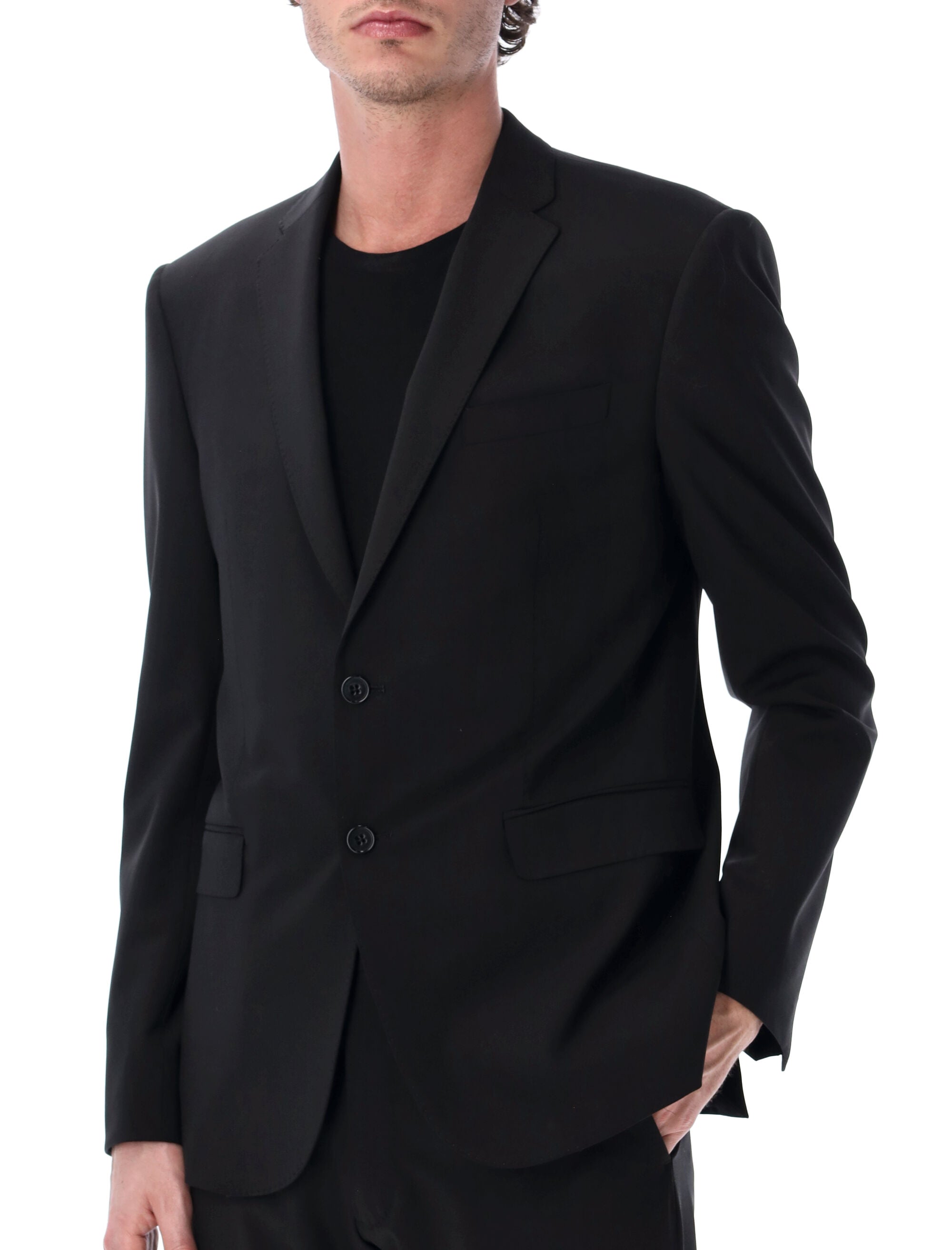 Emporio Armani single-breasted wool suit Black Virgin