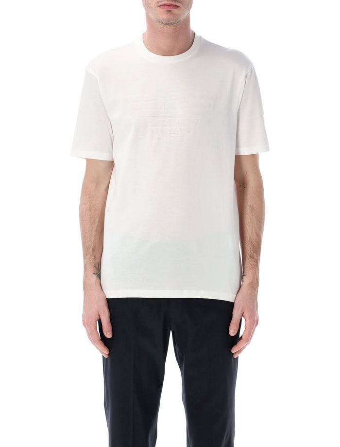 Emporio Armani black intarsia logo t-shirt White Cotton Tshirt