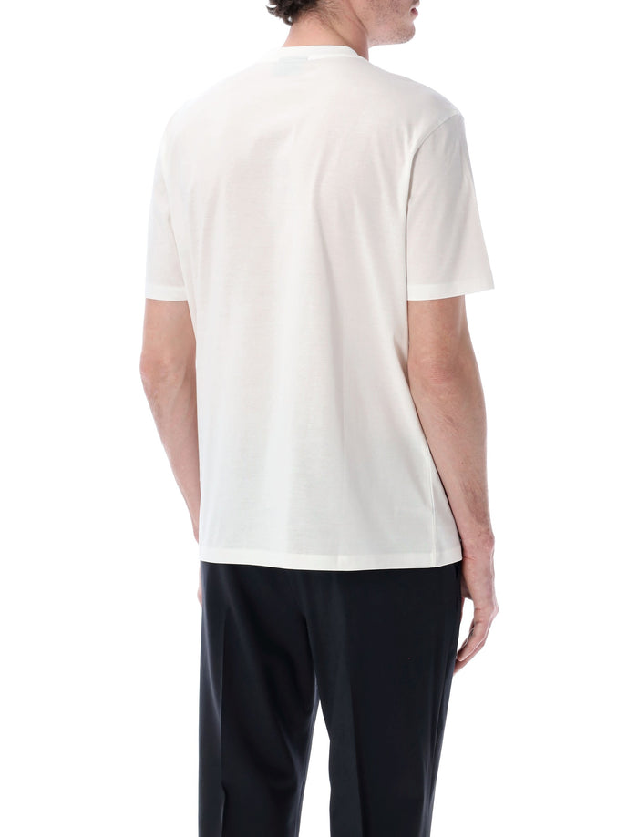 Emporio Armani black intarsia logo t-shirt White Cotton Tshirt