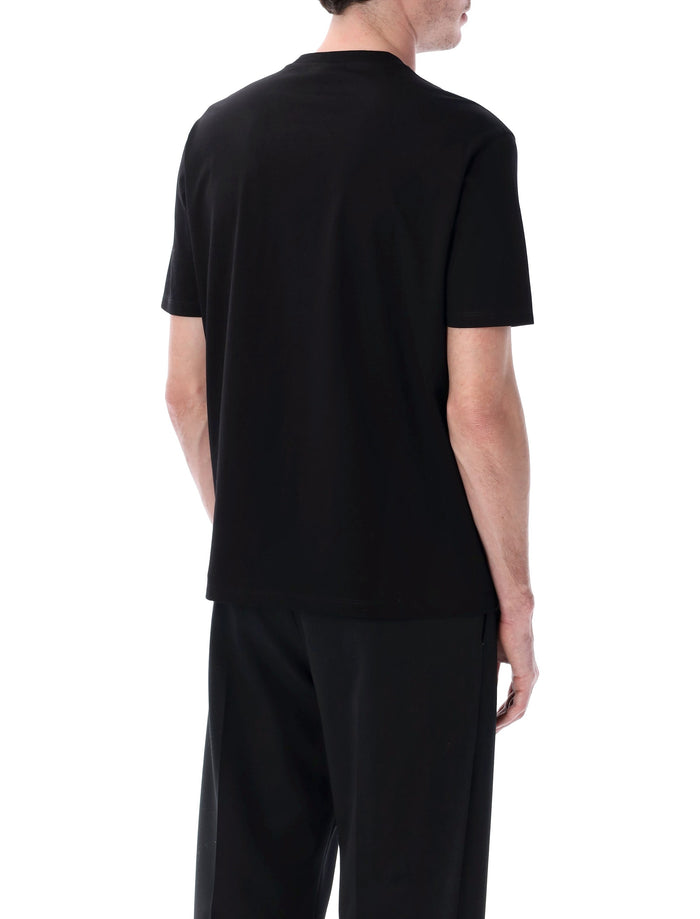 Emporio Armani black intarsia logo t-shirt Cotton Tshirt
