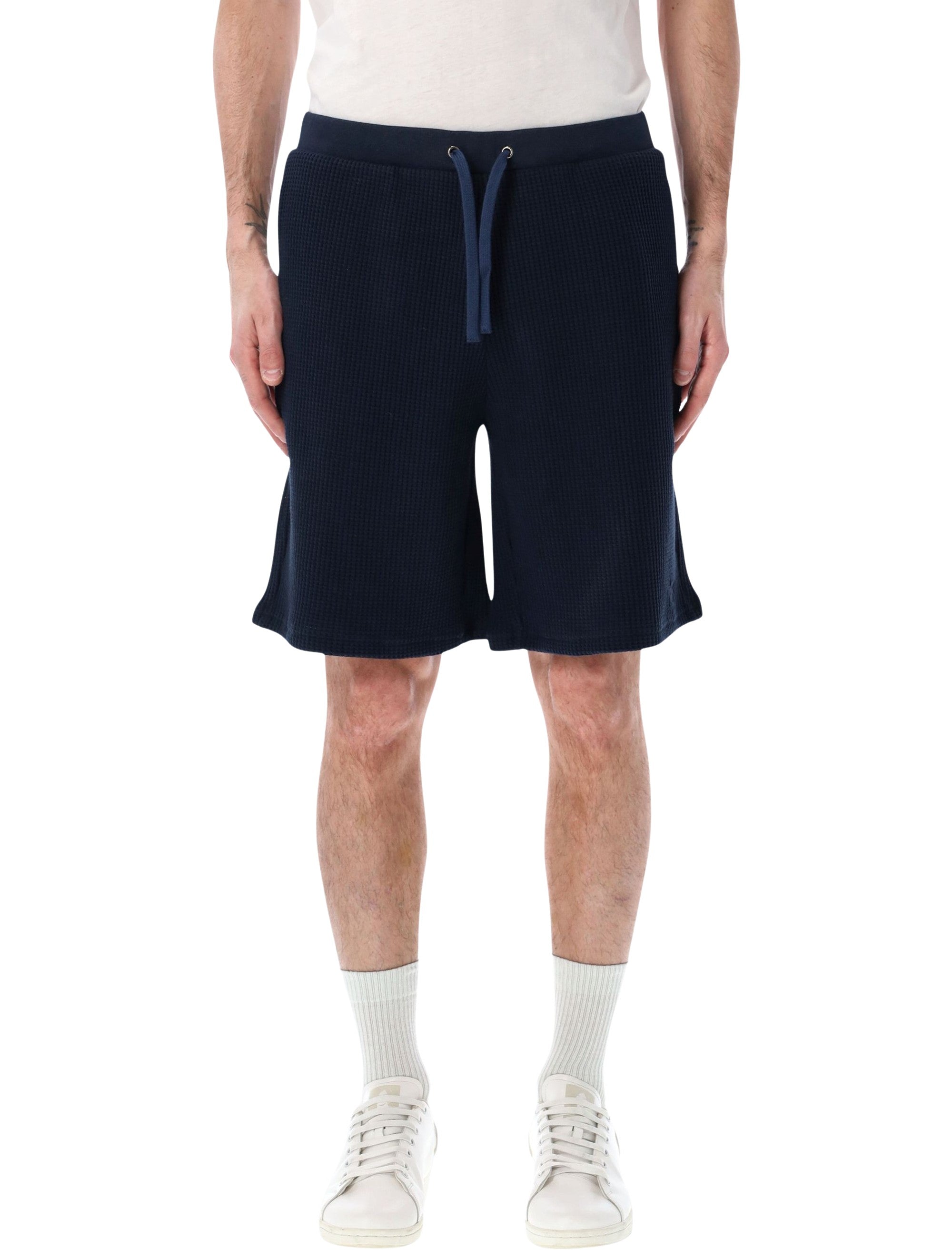 Emporio Armani Icon Jersey Stitch Drawstring Bermuda Blue Cotton Short