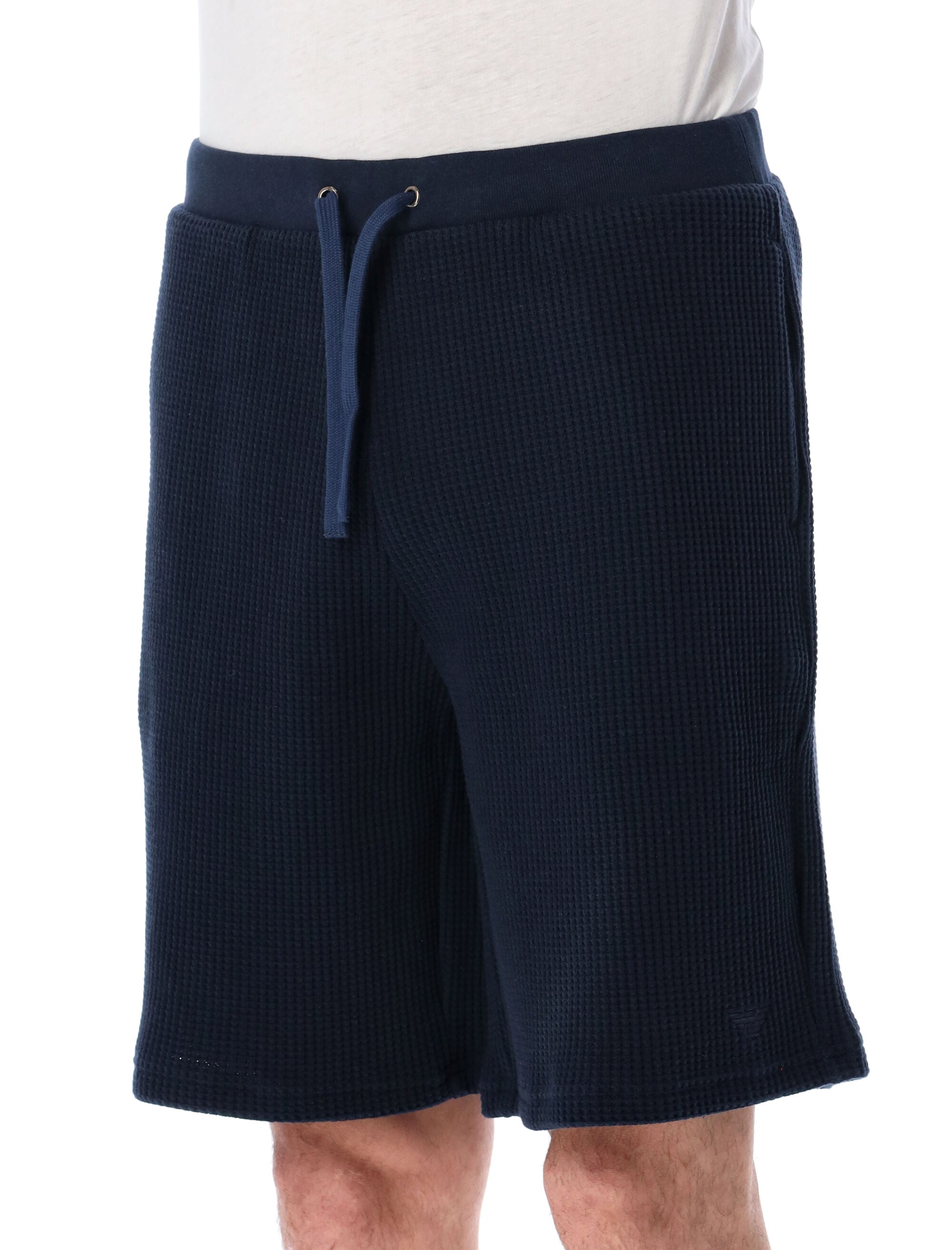 Emporio Armani Icon Jersey Stitch Drawstring Bermuda Blue Cotton Short