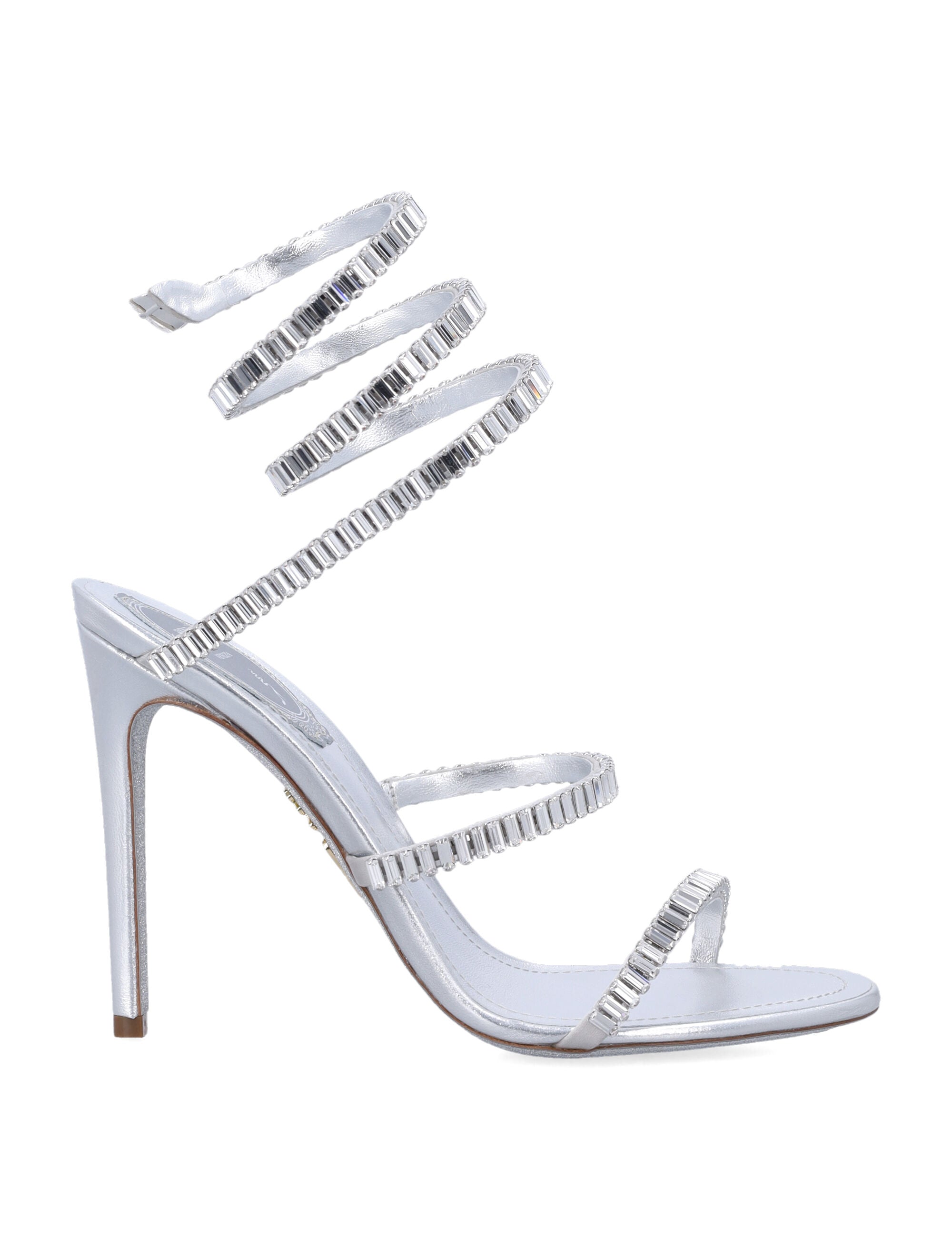 René Caovilla Cleo Spark Sandals with Baguette Crystal strass silver Upper