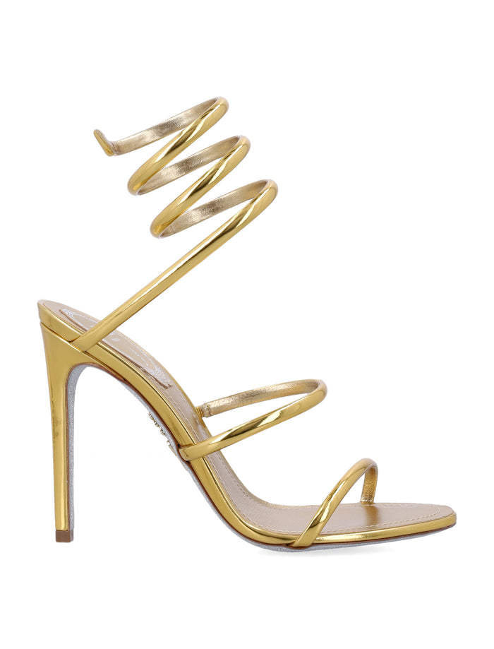 René Caovilla Cleo Sandals in metallic gold Upper