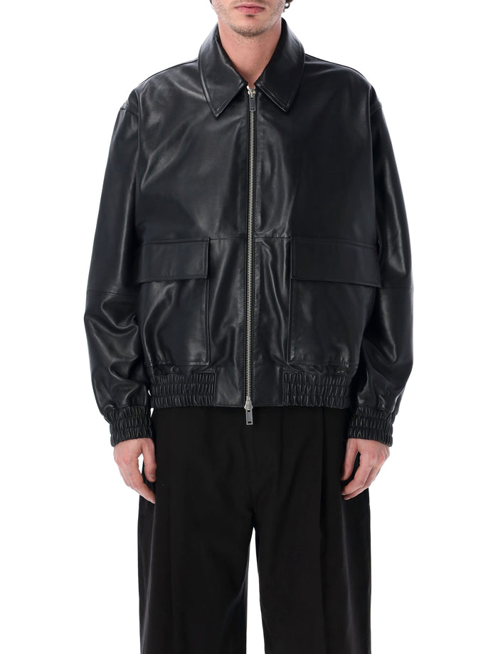 Studio Nicholson Piston Lamb Leather Jacket Black Lining