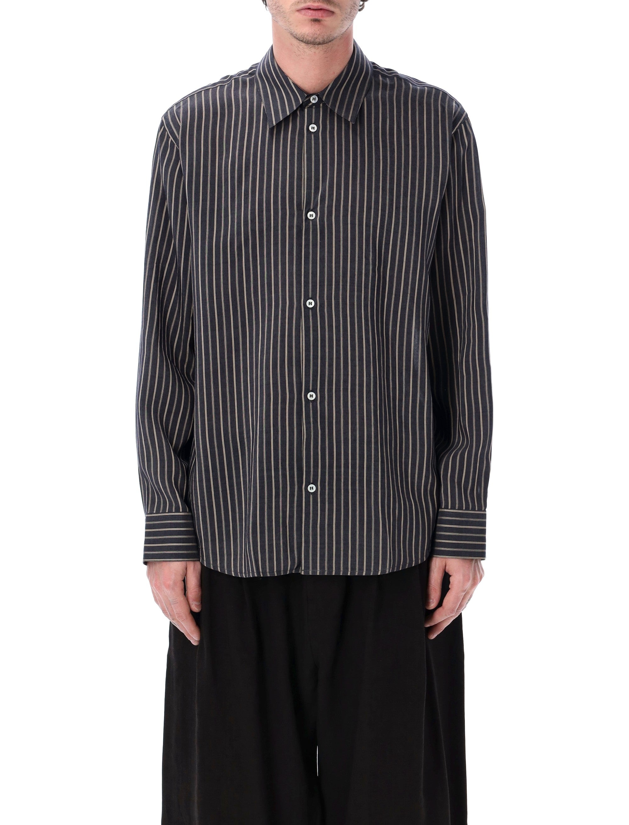 Studio Nicholson View Lyocell-Silk Shirt Indigo