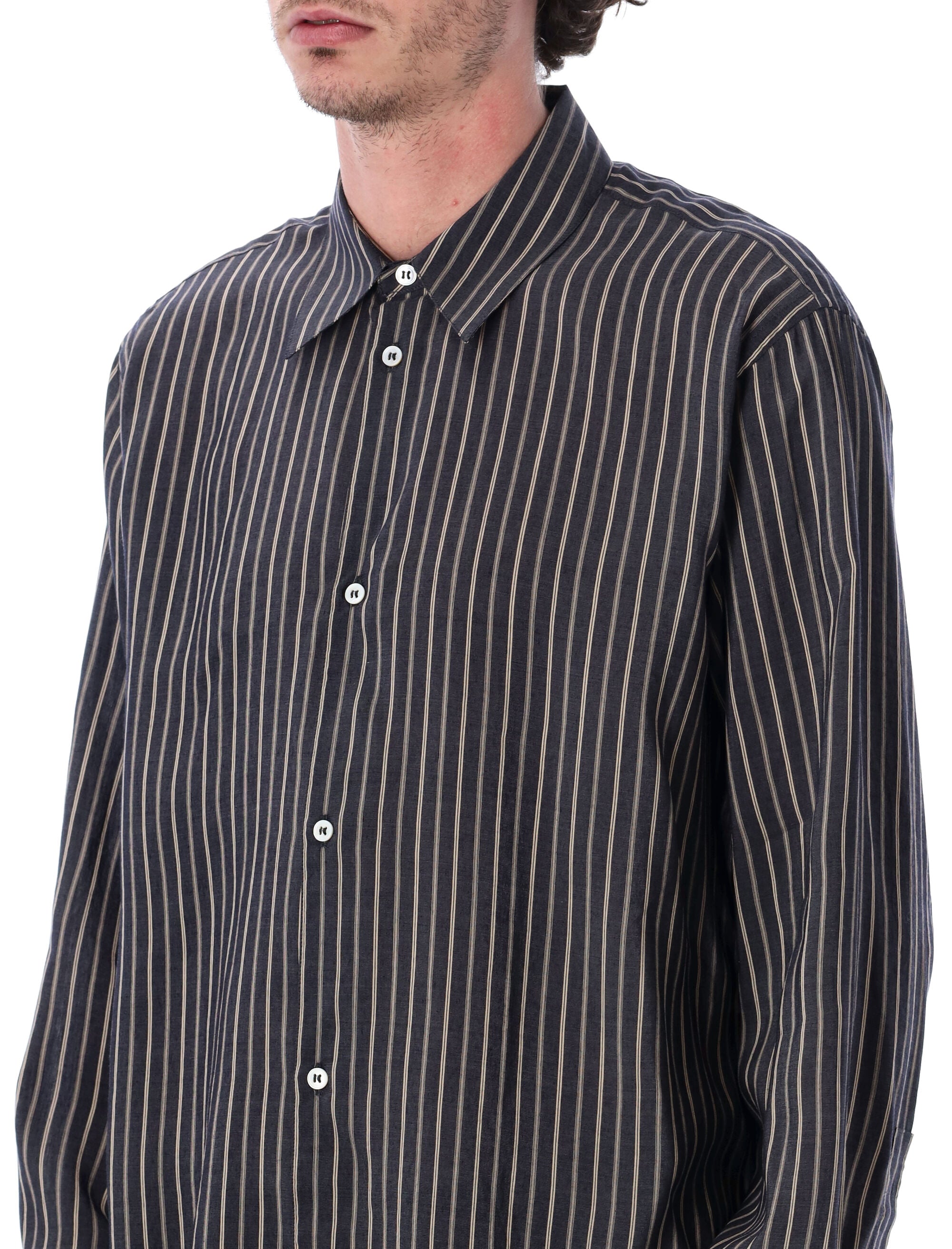Studio Nicholson View Lyocell-Silk Shirt Indigo