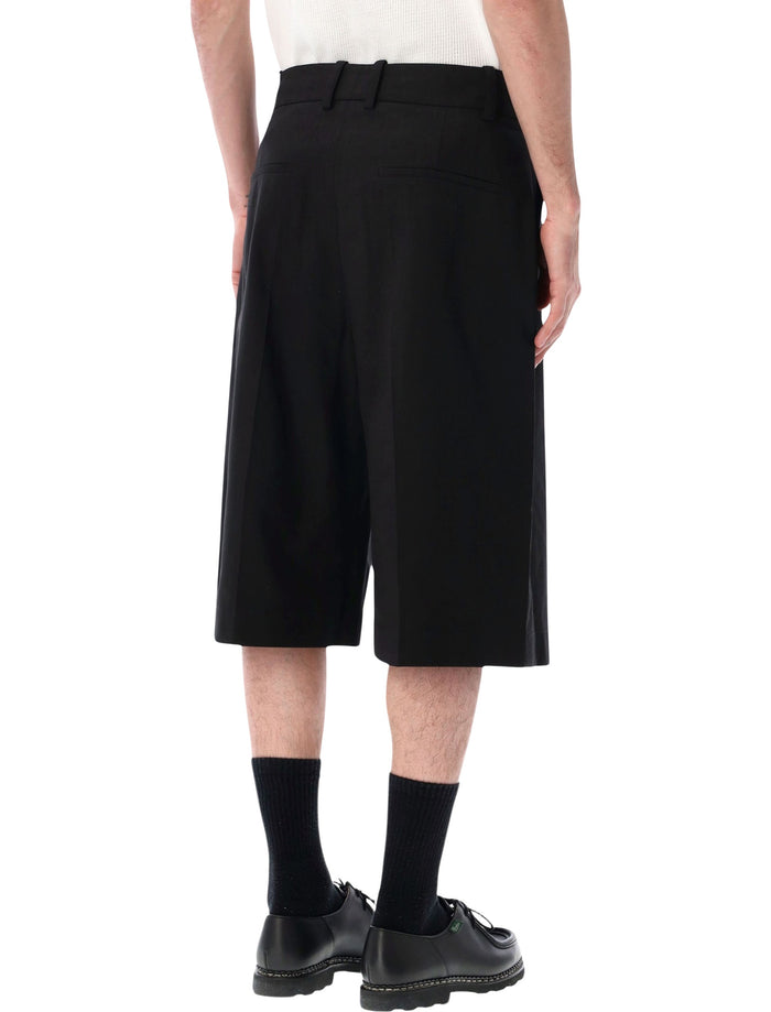 Studio Nicholson Fowld Cotton-Linen Shorts Black