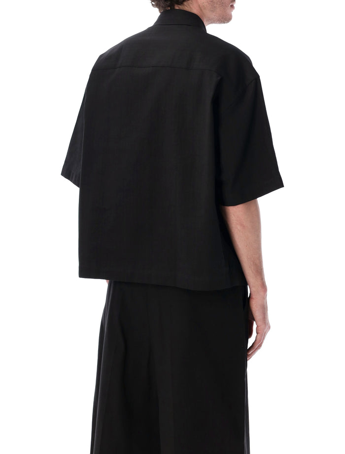 Studio Nicholson Sanko Cotton-Linen Shirt Black