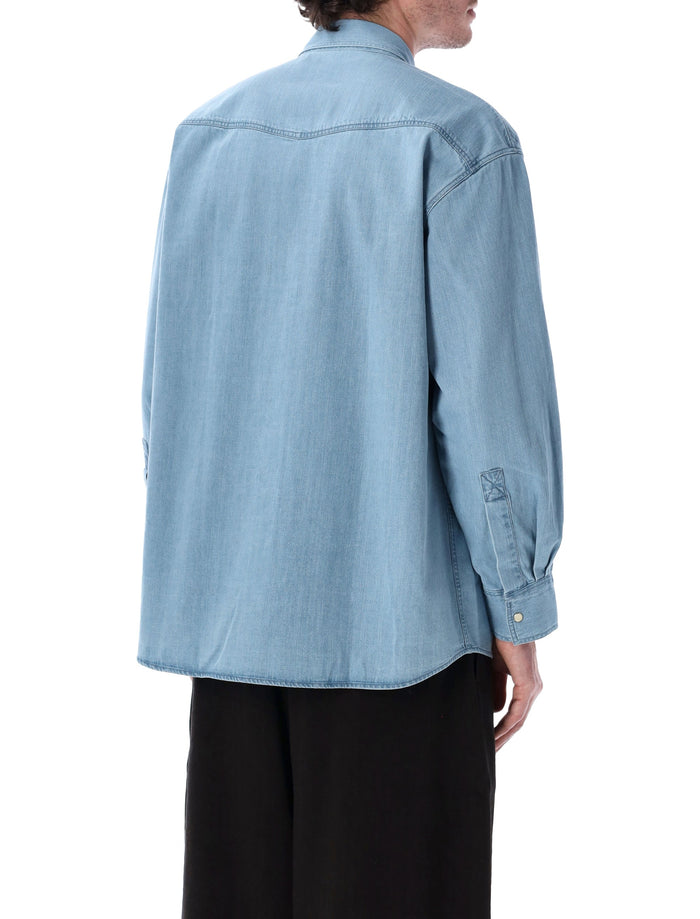 Studio Nicholson Mylo Cotton Denim Shirt Warn Wash Indigo