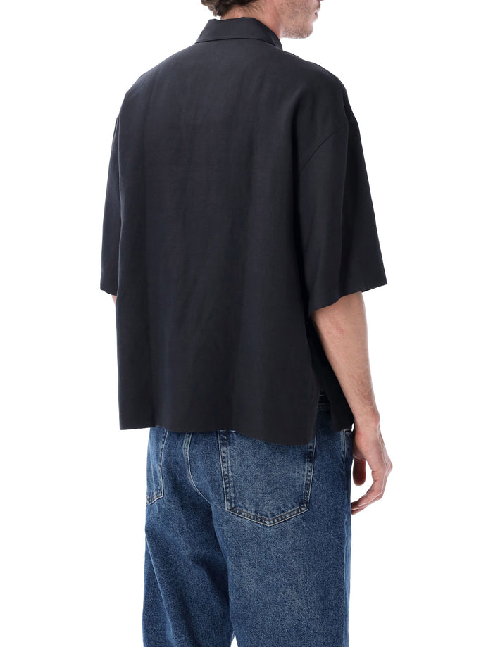 Studio Nicholson Lemmer Linen-Viscose Shirt Darkest Navy