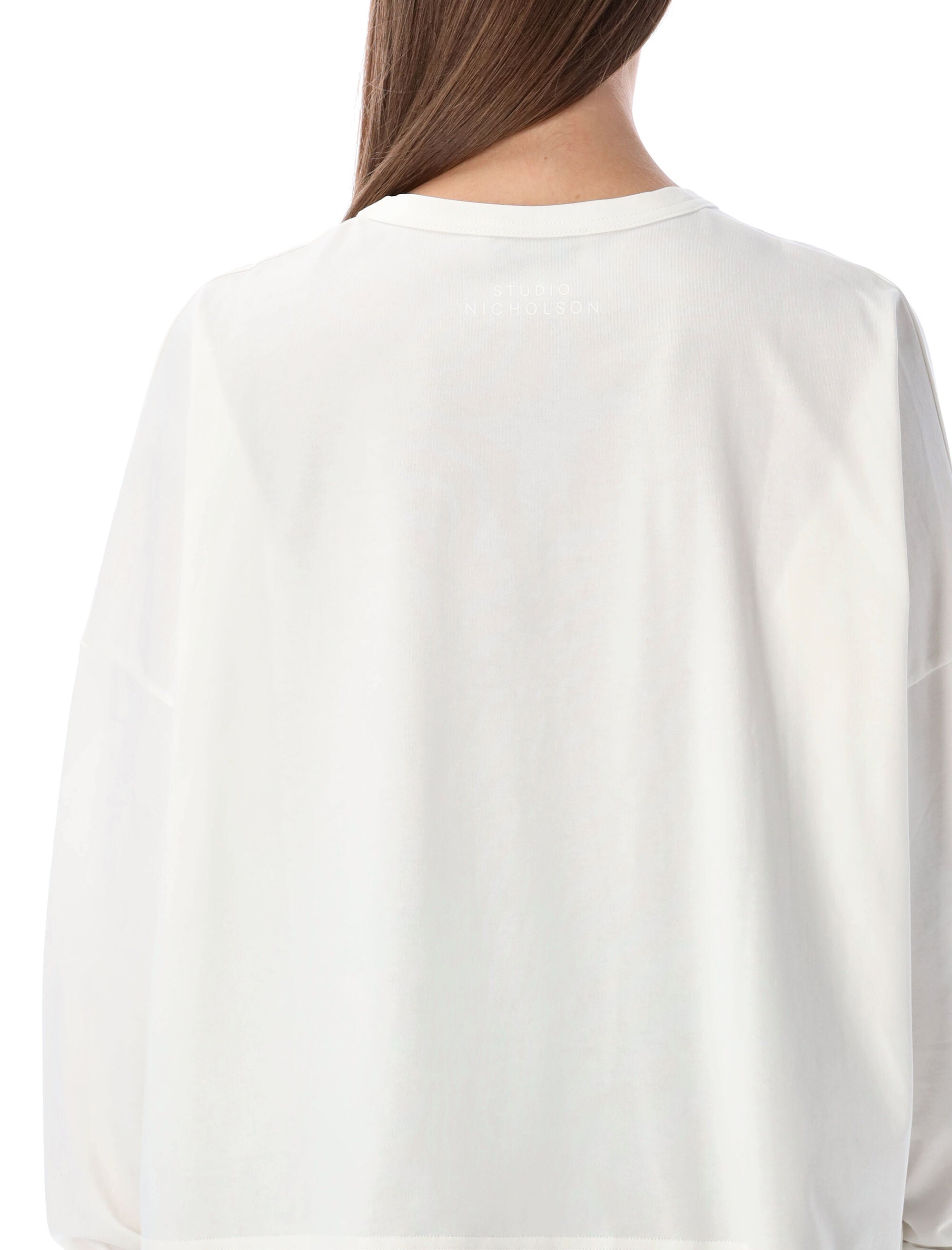 Studio Nicholson Loop cotton jersey long sleeve t-shirt Optic White Tshirt