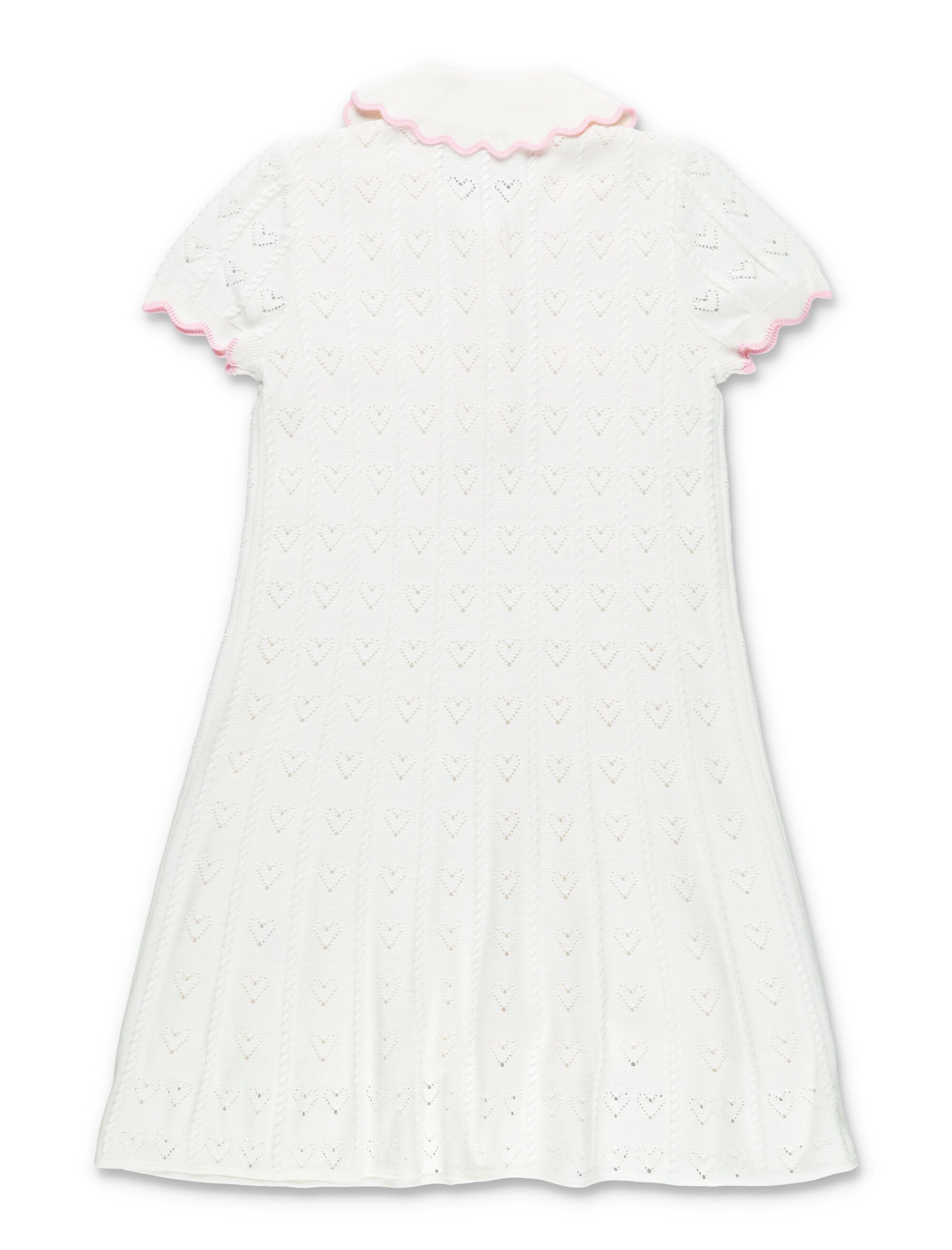 Self-Portrait Heart knit girls dress Cream Viscose