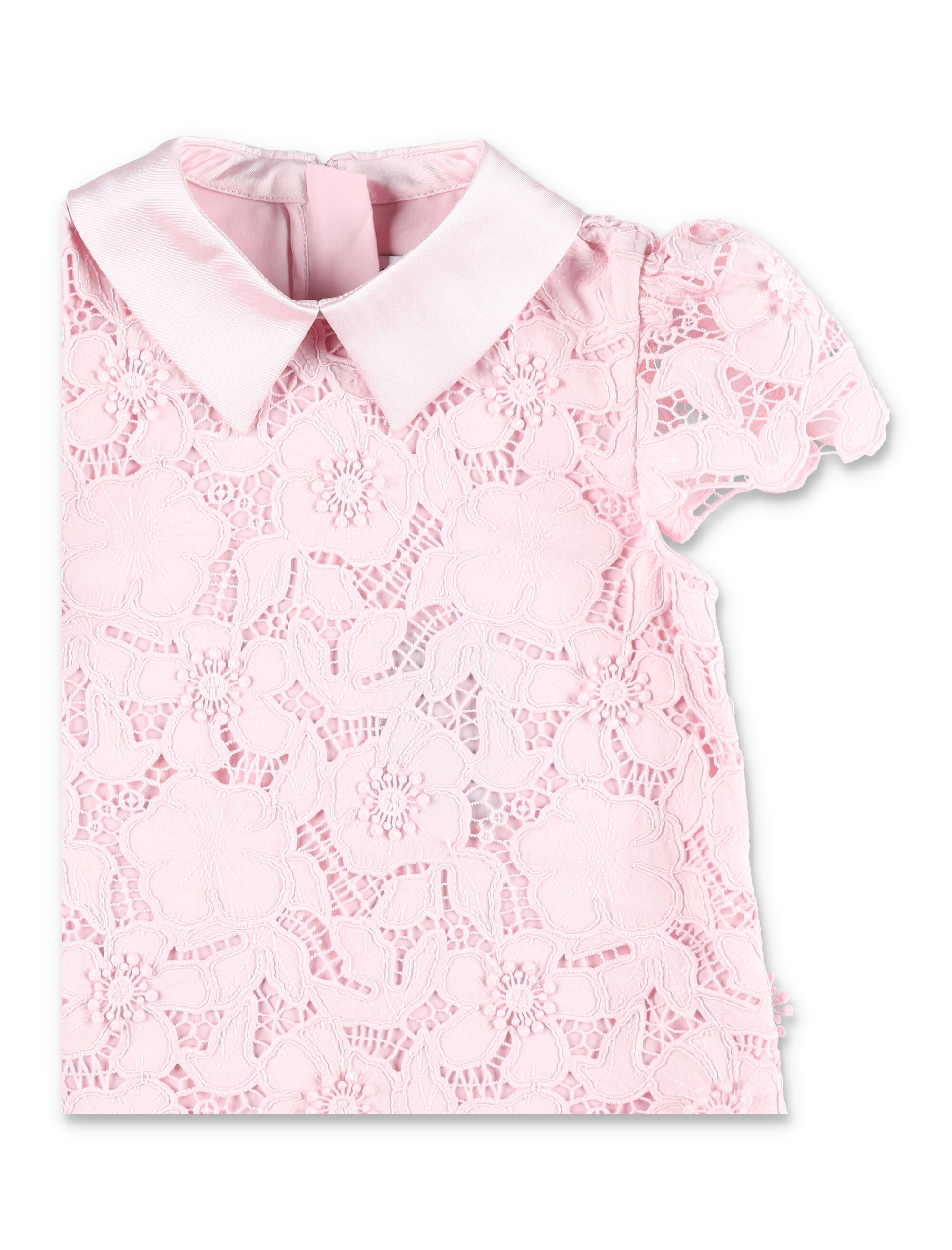 Self-Portrait girls pink flower lace dress Polyester