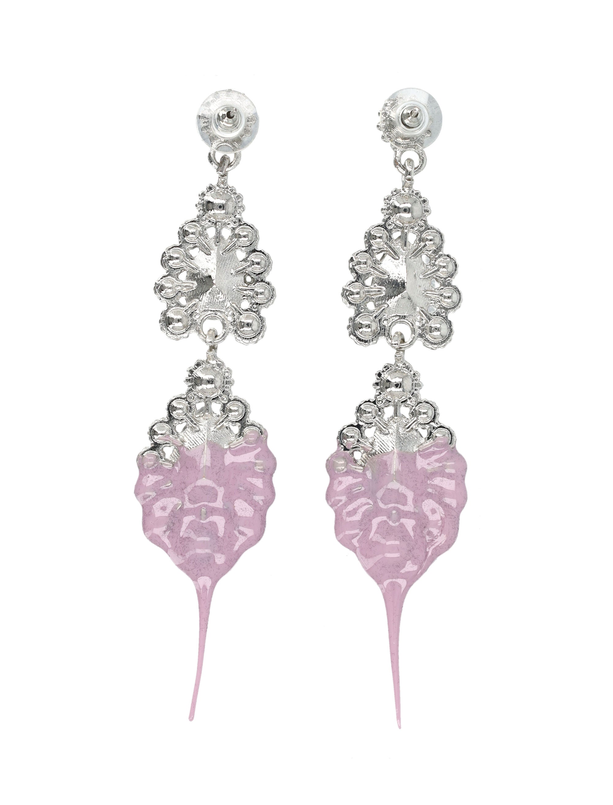 Ottolinger Black Dipped Pearl Drop Earrings Lavander Polyester