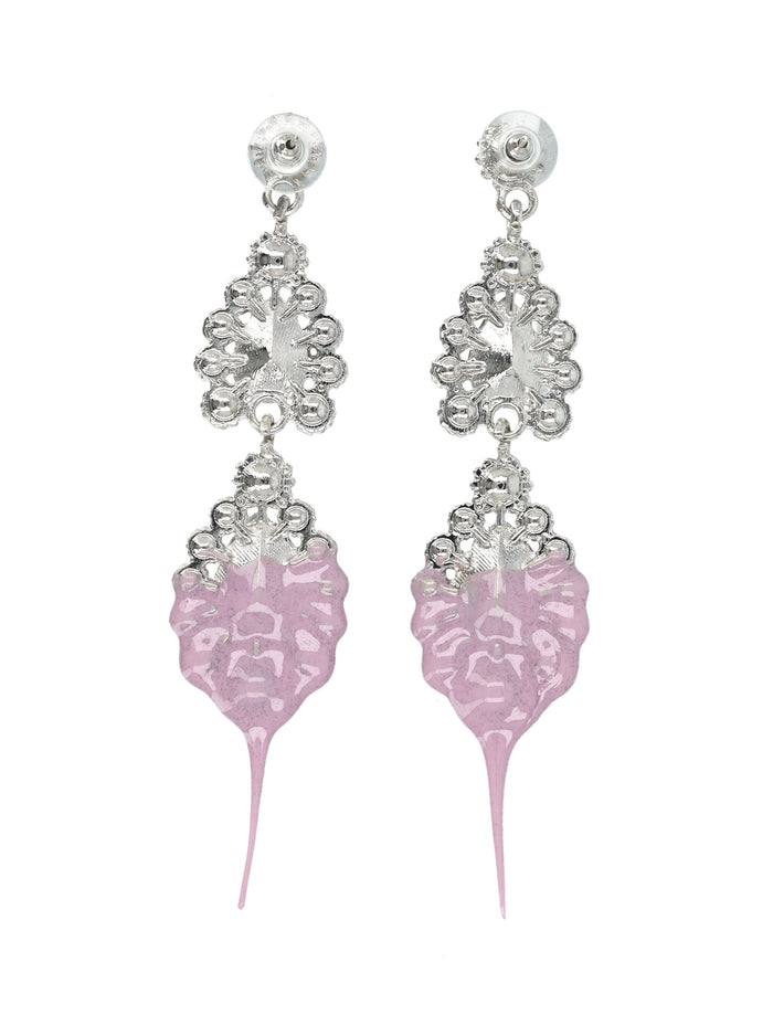 Ottolinger Black Dipped Pearl Drop Earrings Lavander Polyester