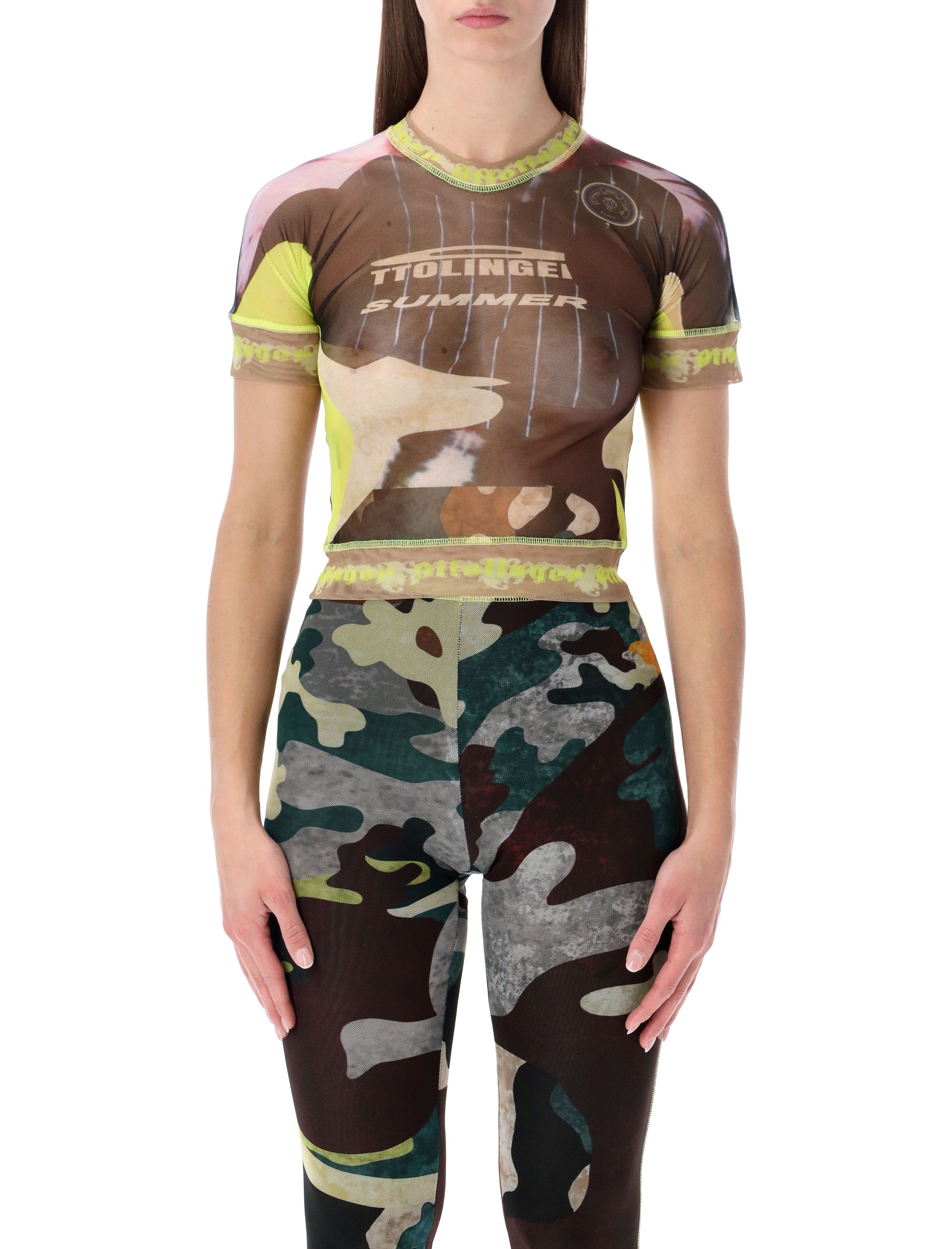 Ottolinger Camouflage Mesh T-Shirt Morf Camou Recycled Polyester Tshirt