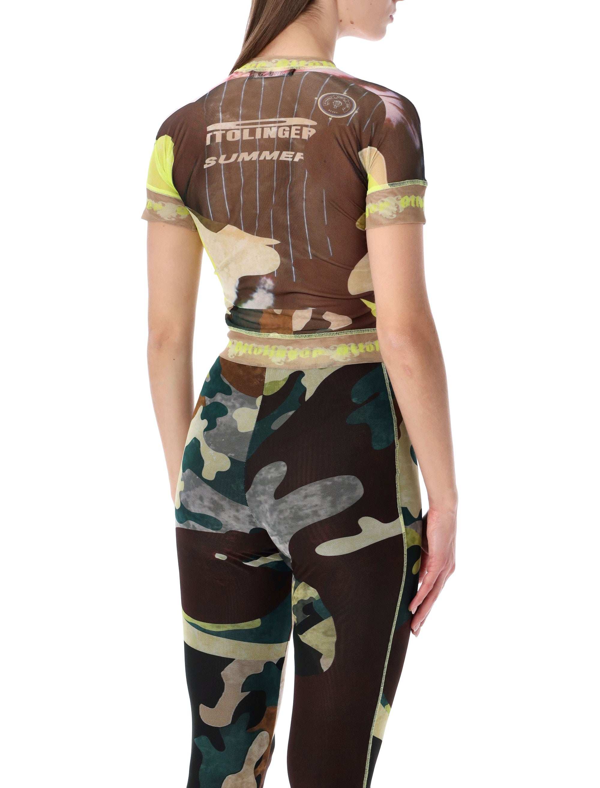 Ottolinger camouflage mesh t-shirt Morf Camou Recycled Polyester Tshirt