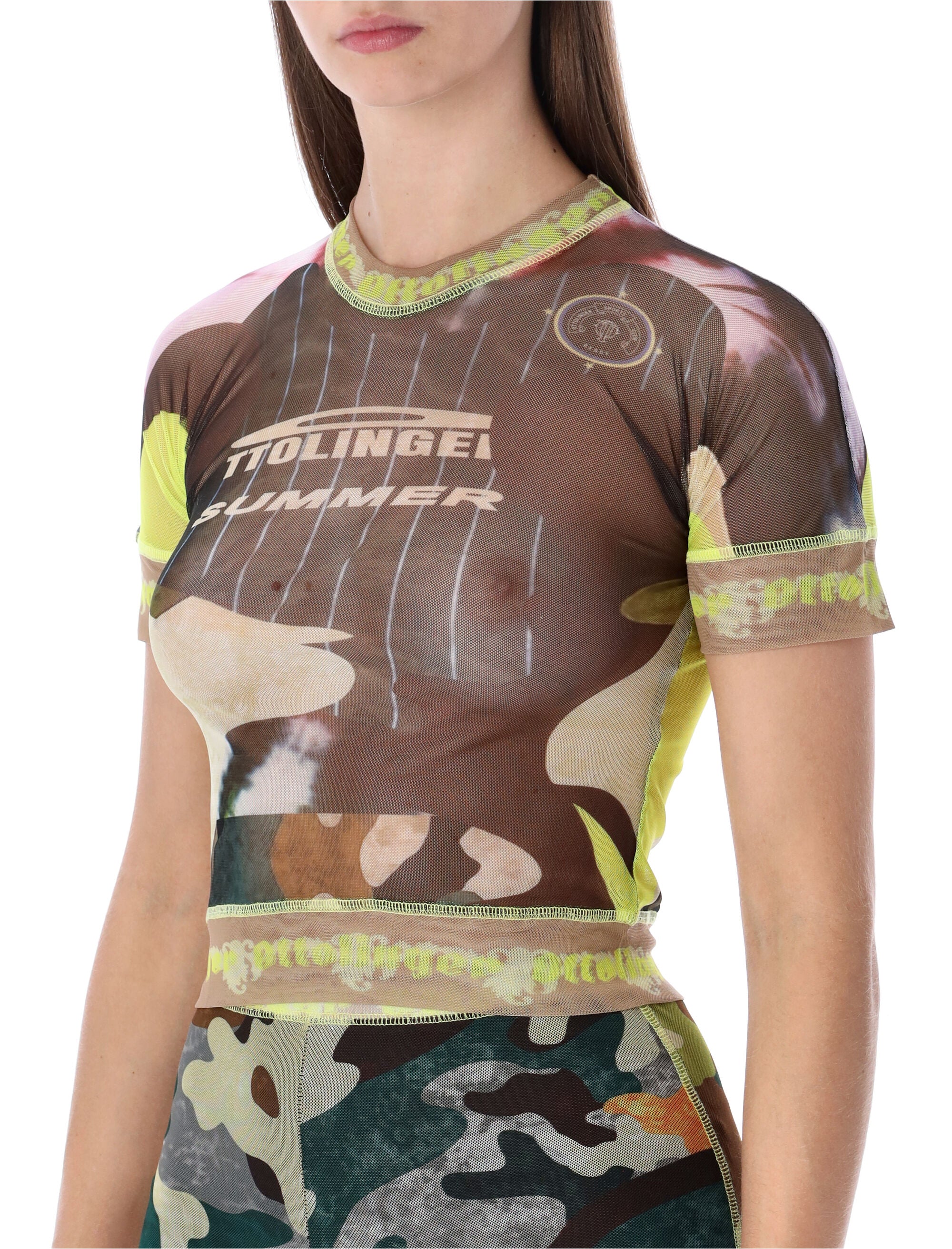 Ottolinger Camouflage Mesh T-Shirt Morf Camou Recycled Polyester Tshirt