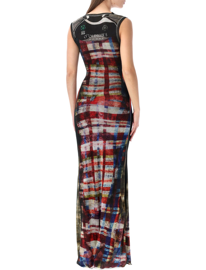 Ottolinger Racing Plaid mesh long dress Recycled Polyester