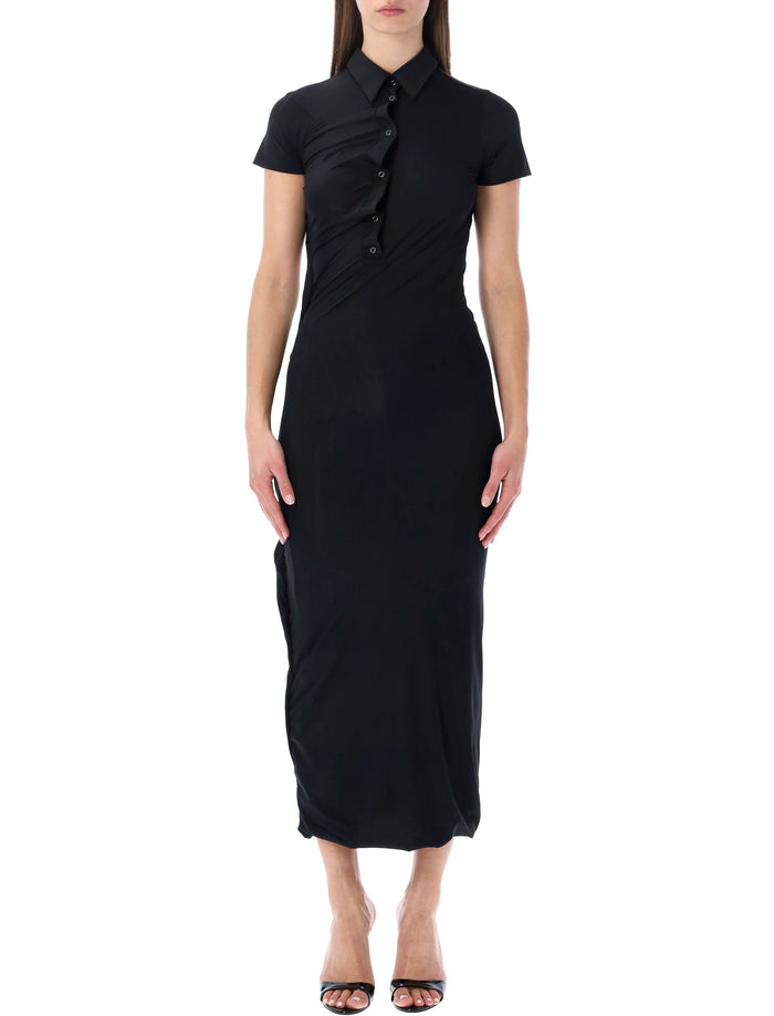 Ottolinger black Twisted Polo midi dress Yellow Polyamide