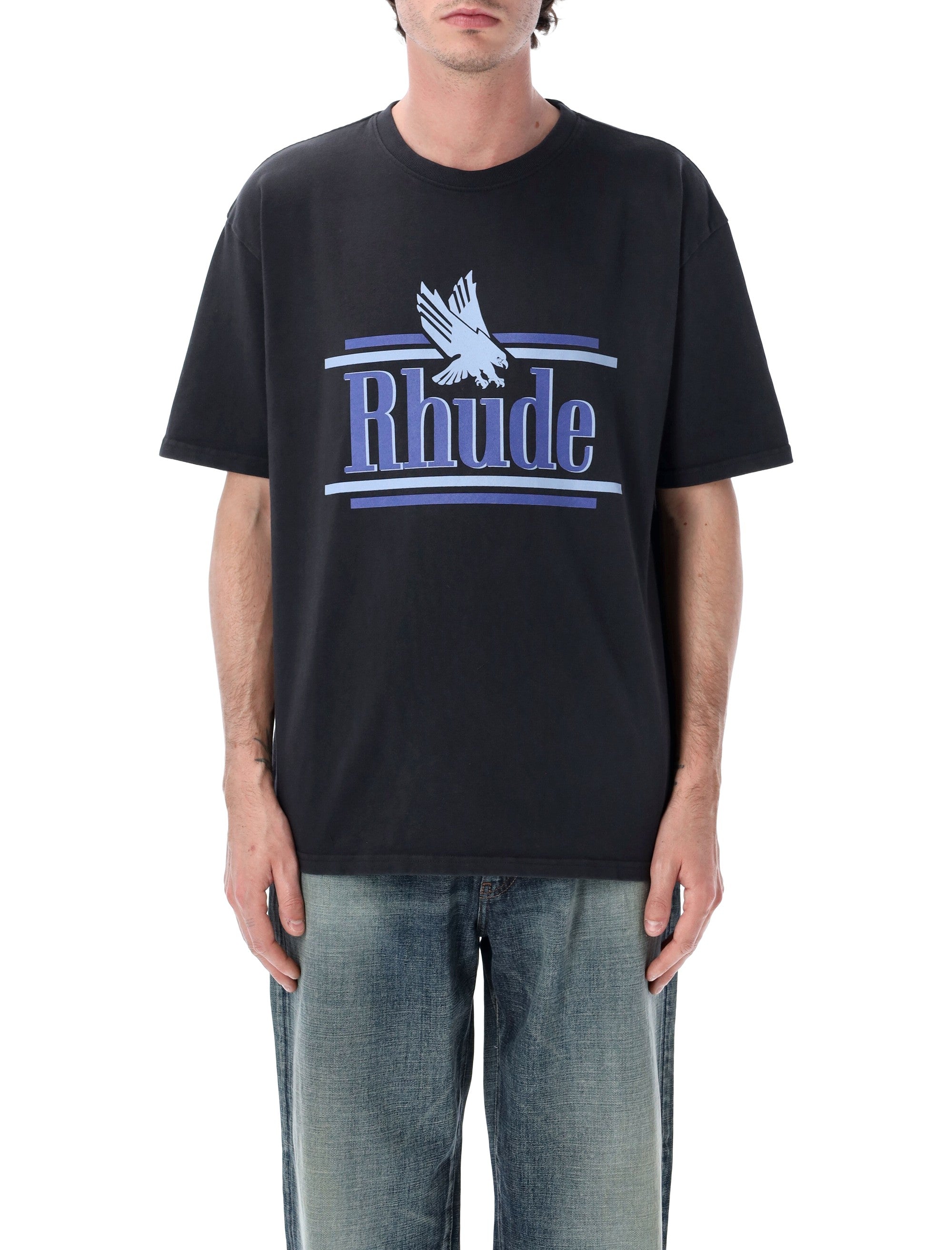 Rhude Rossa Cotton T-Shirt Vintage Black Tshirt
